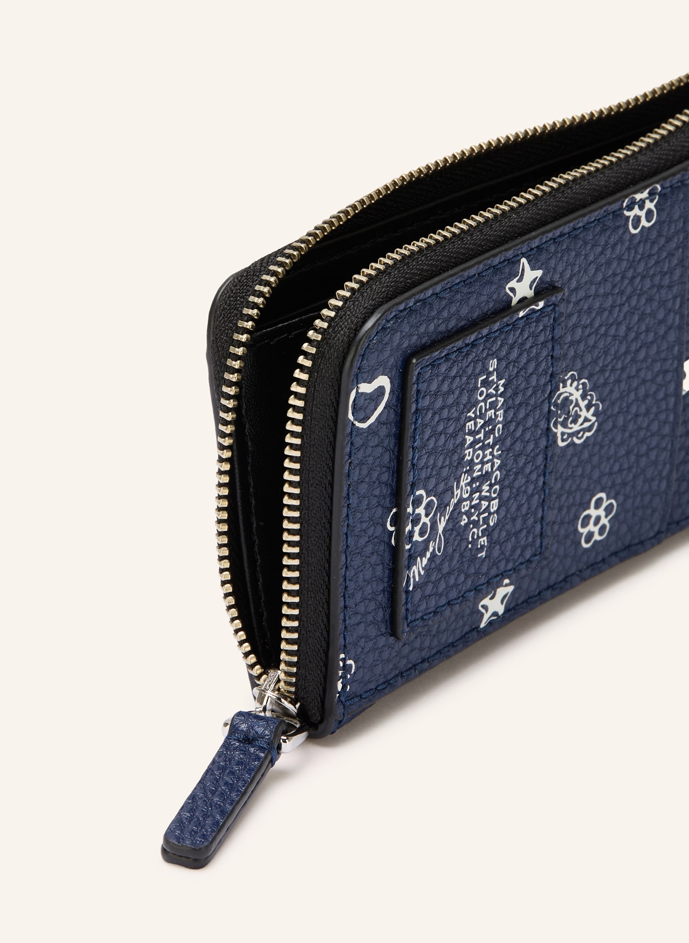 MARC JACOBS Etui na karty z przegródką na monety: GRANATOWY / BIAŁY