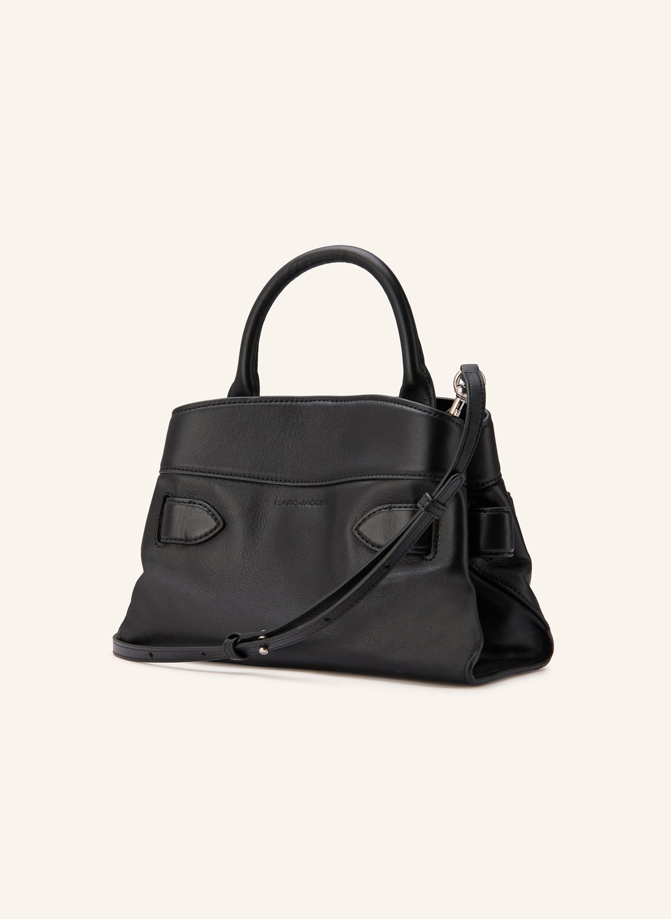 MARC JACOBS Handbag THE DAKOTA SMALL SATCHEL BAG: BLACK / SILVER