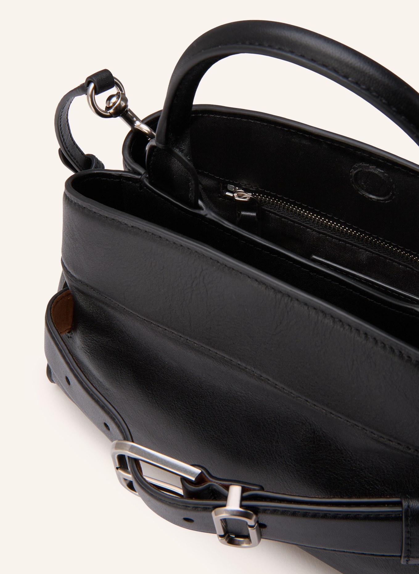 MARC JACOBS Handbag THE DAKOTA SMALL SATCHEL BAG: BLACK / SILVER