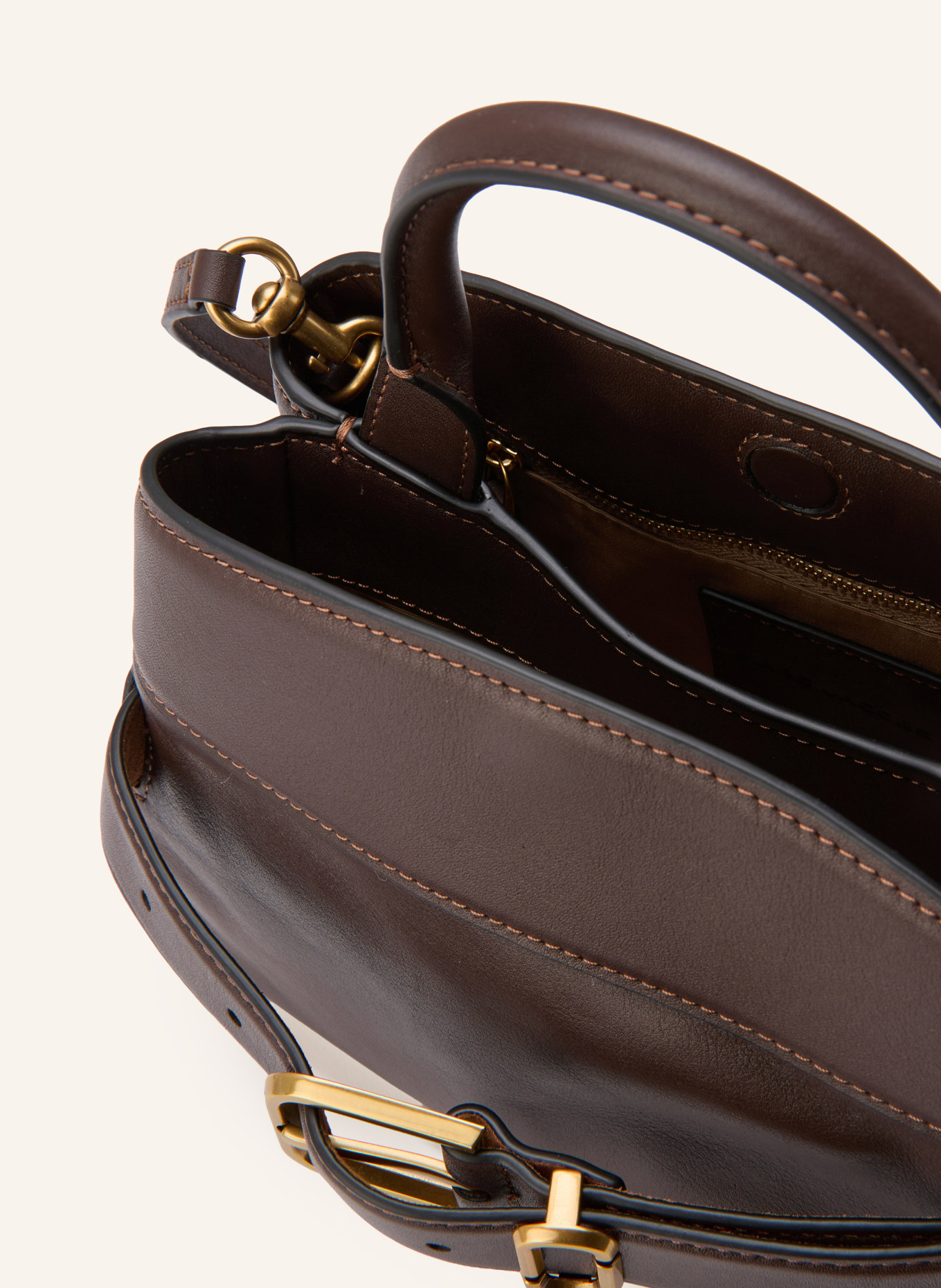 MARC JACOBS Handbag THE DAKOTA SMALL SATCHEL BAG: DARK BROWN