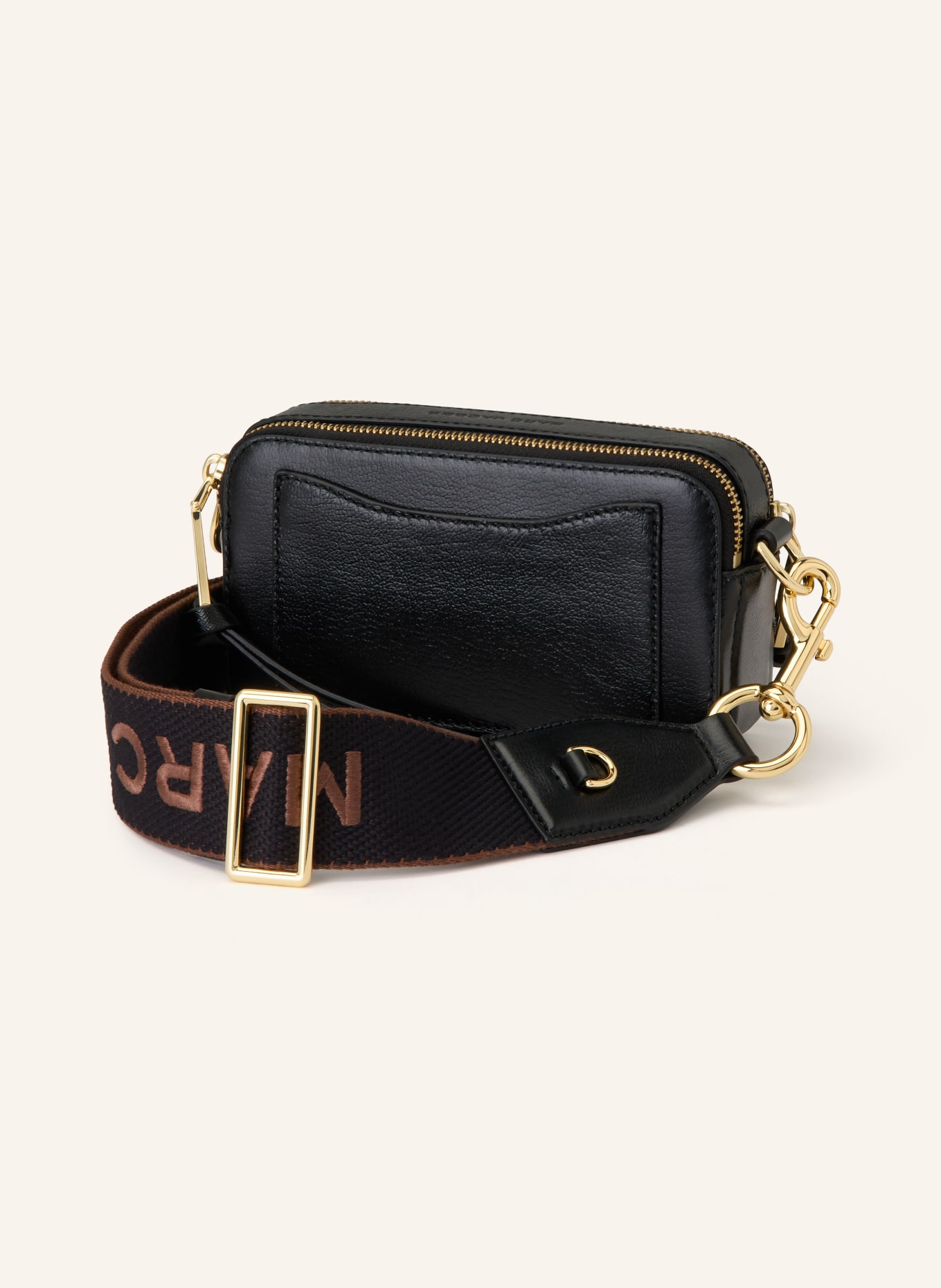 MARC JACOBS Umhängetasche THE COW HAIRCALF SNAPSHOT: SCHWARZ / BRAUN / CREME