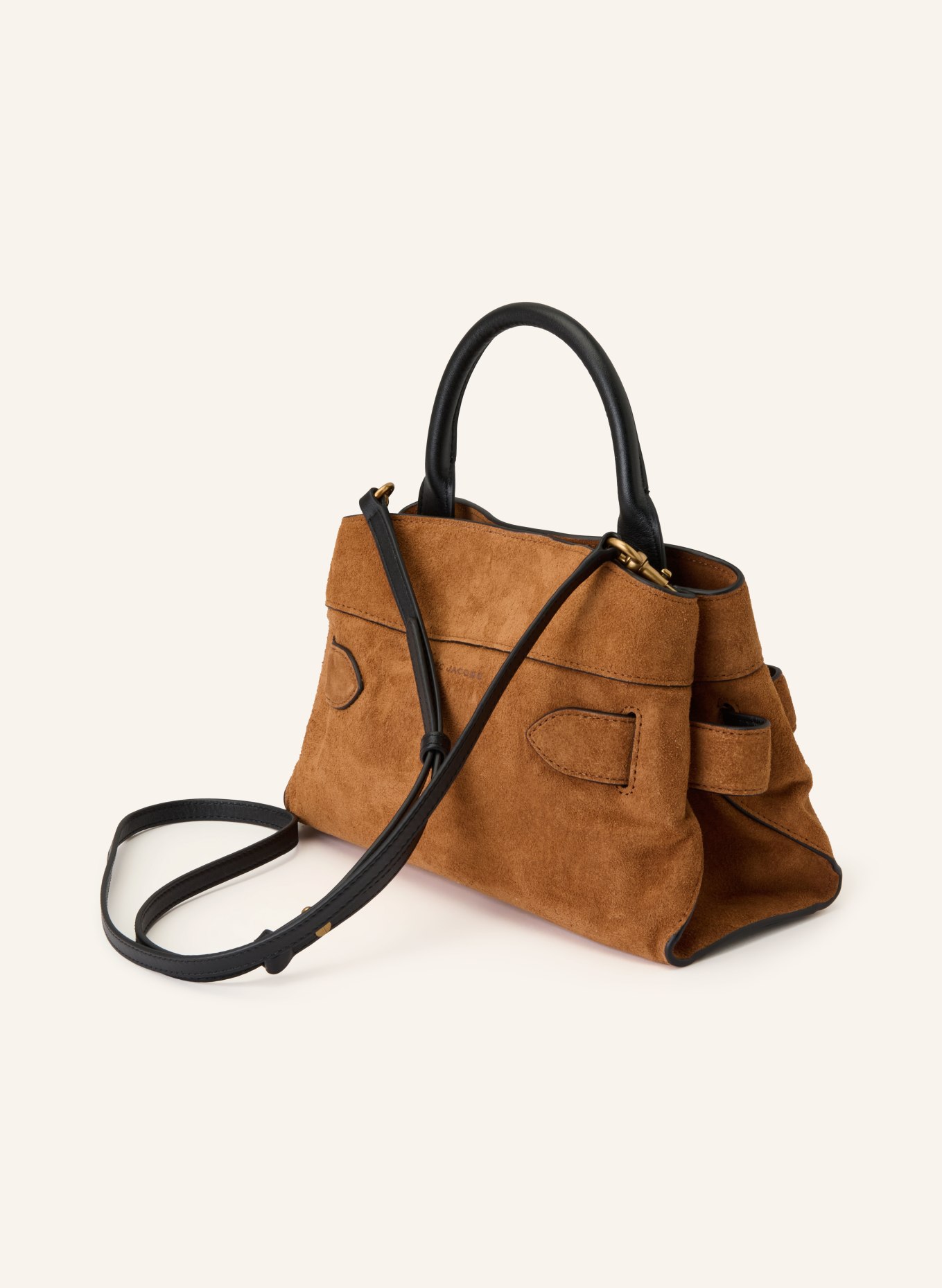 MARC JACOBS Handbag THE DAKOTA SMALL SATCHEL BAG: BROWN / GOLD / BLACK