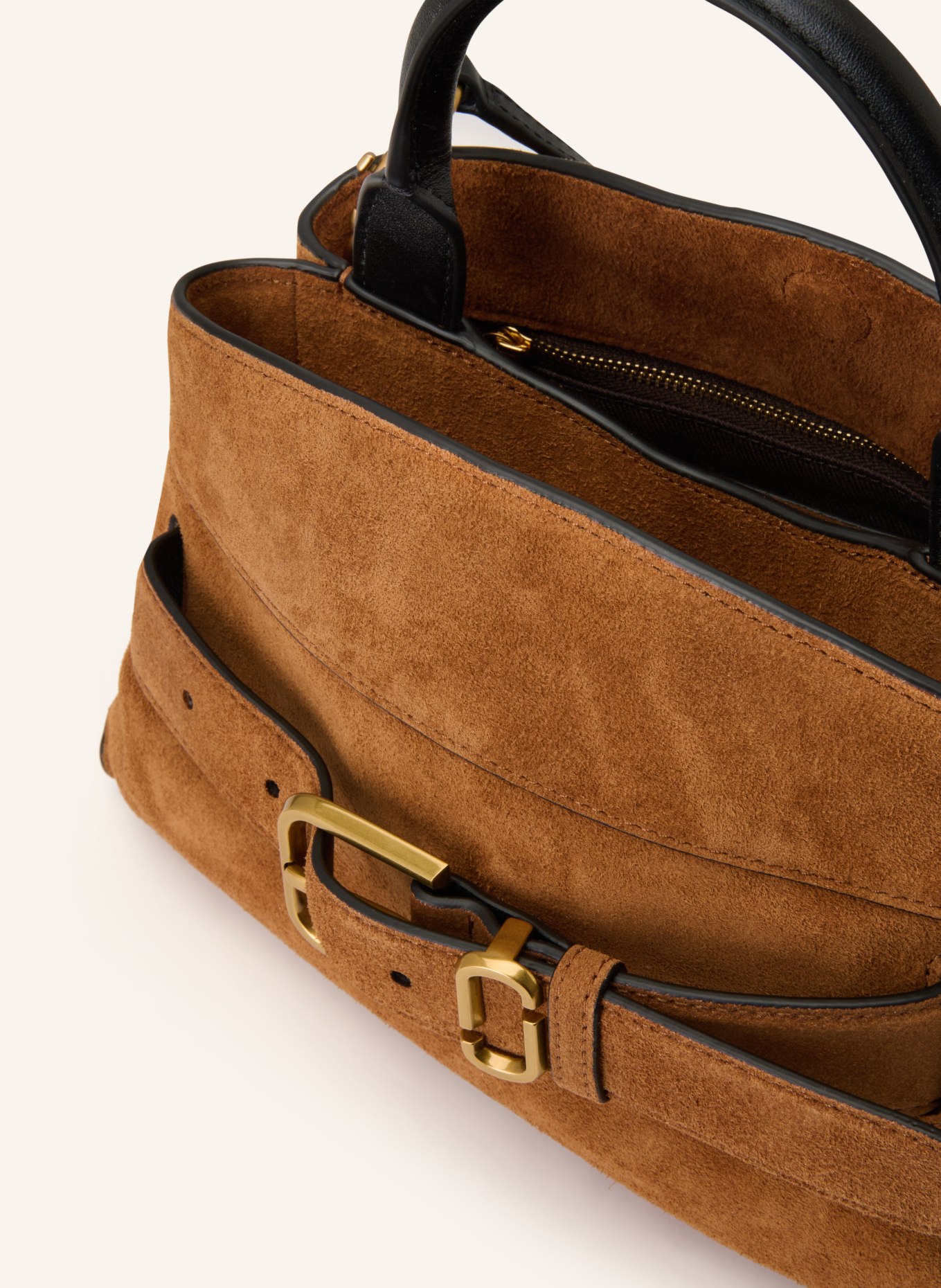 MARC JACOBS Handbag THE DAKOTA SMALL SATCHEL BAG: BROWN / GOLD / BLACK