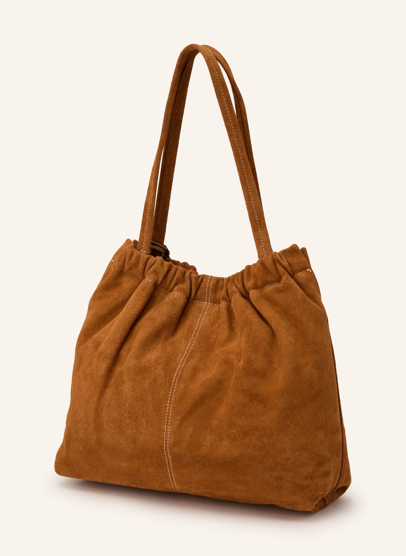 MARC JACOBS THE SUEDE CRISTINA TOTE handbag: COGNAC / GOLD