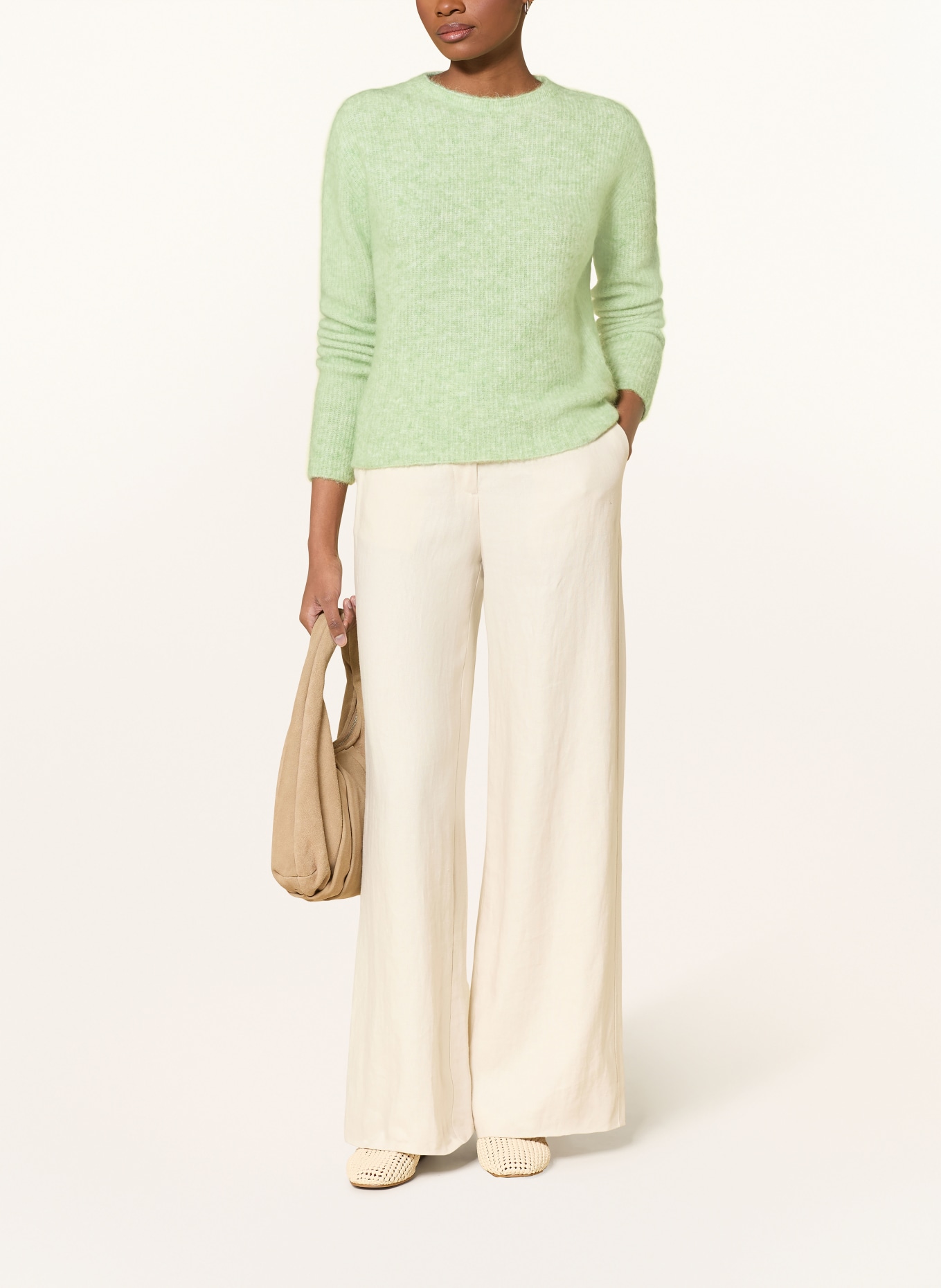 darling harbour Trui met alpaca: light green melange