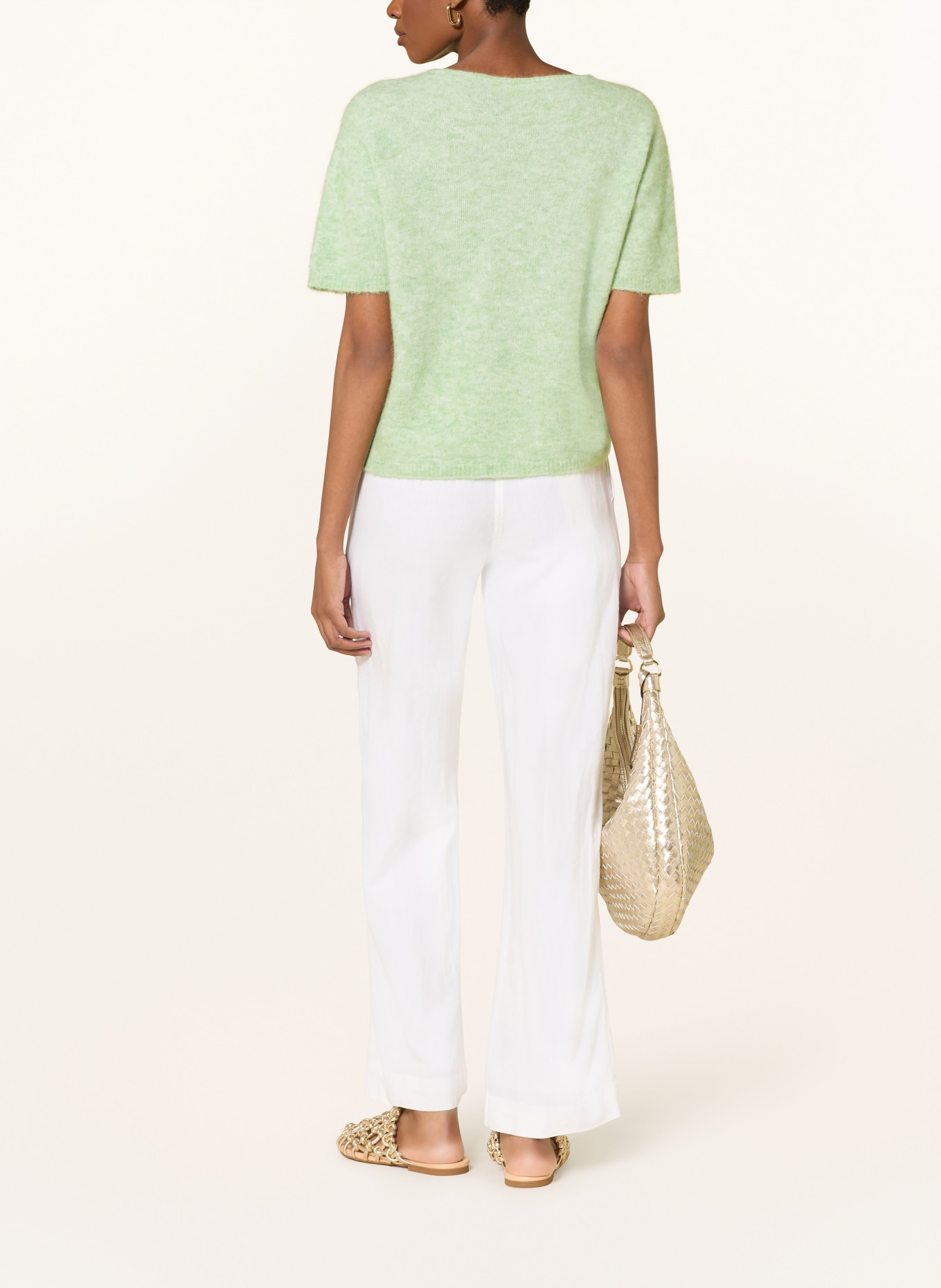 darling harbour Pletené tričko s alpakou: light green melange