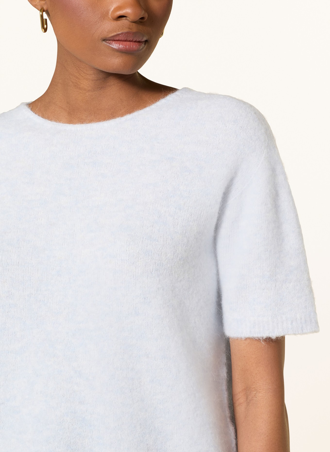 darling harbour Strickshirt mit Alpaka: LIGHT BLUE MELANGE