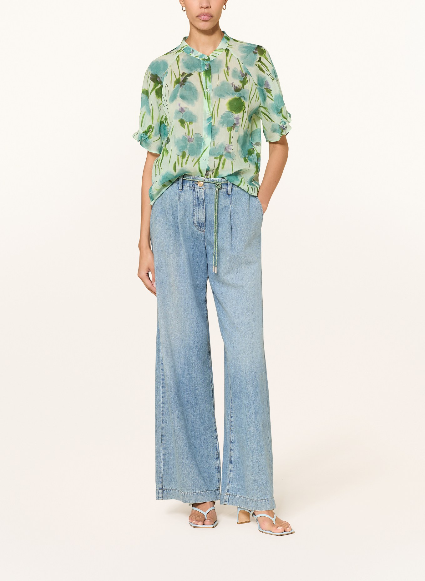 LUISA CERANO Bluse mit Rüschen: MINT / GRÜN / PETROL