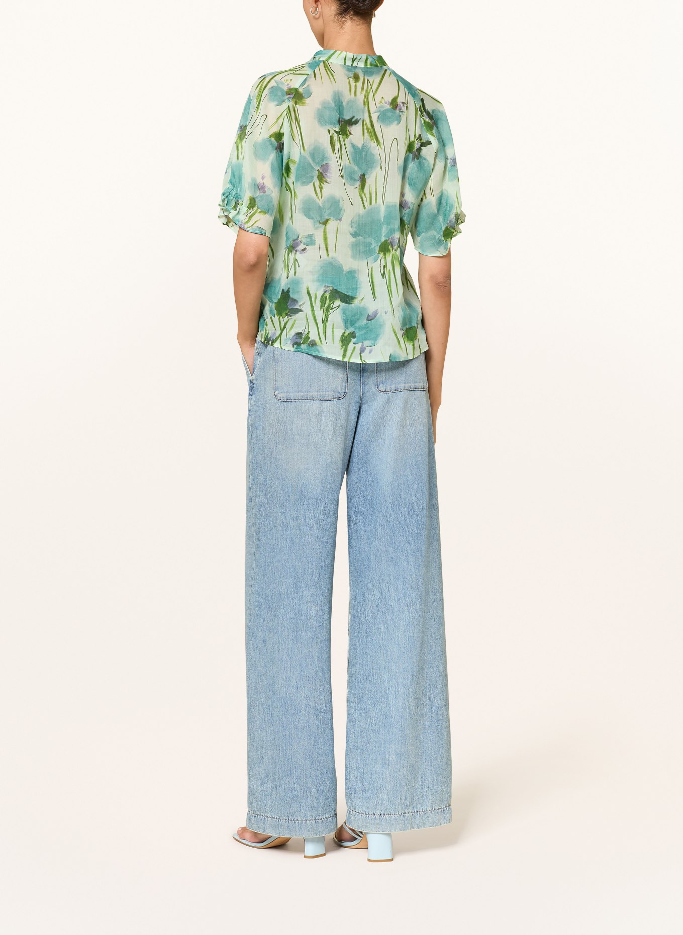 LUISA CERANO Bluse mit Rüschen: MINT / GRÜN / PETROL