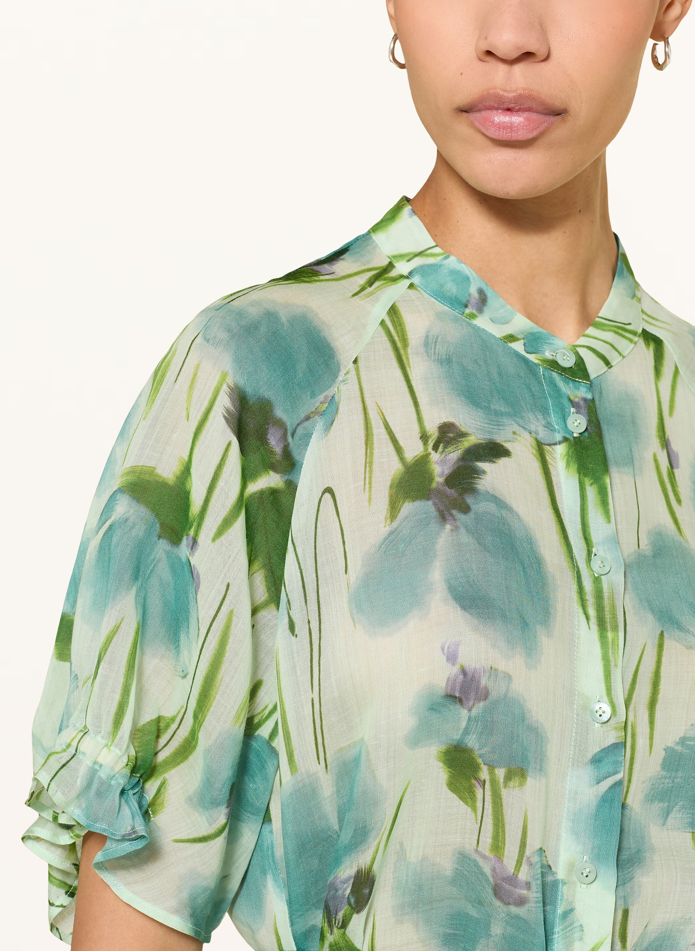 LUISA CERANO Bluse mit Rüschen: MINT / GRÜN / PETROL