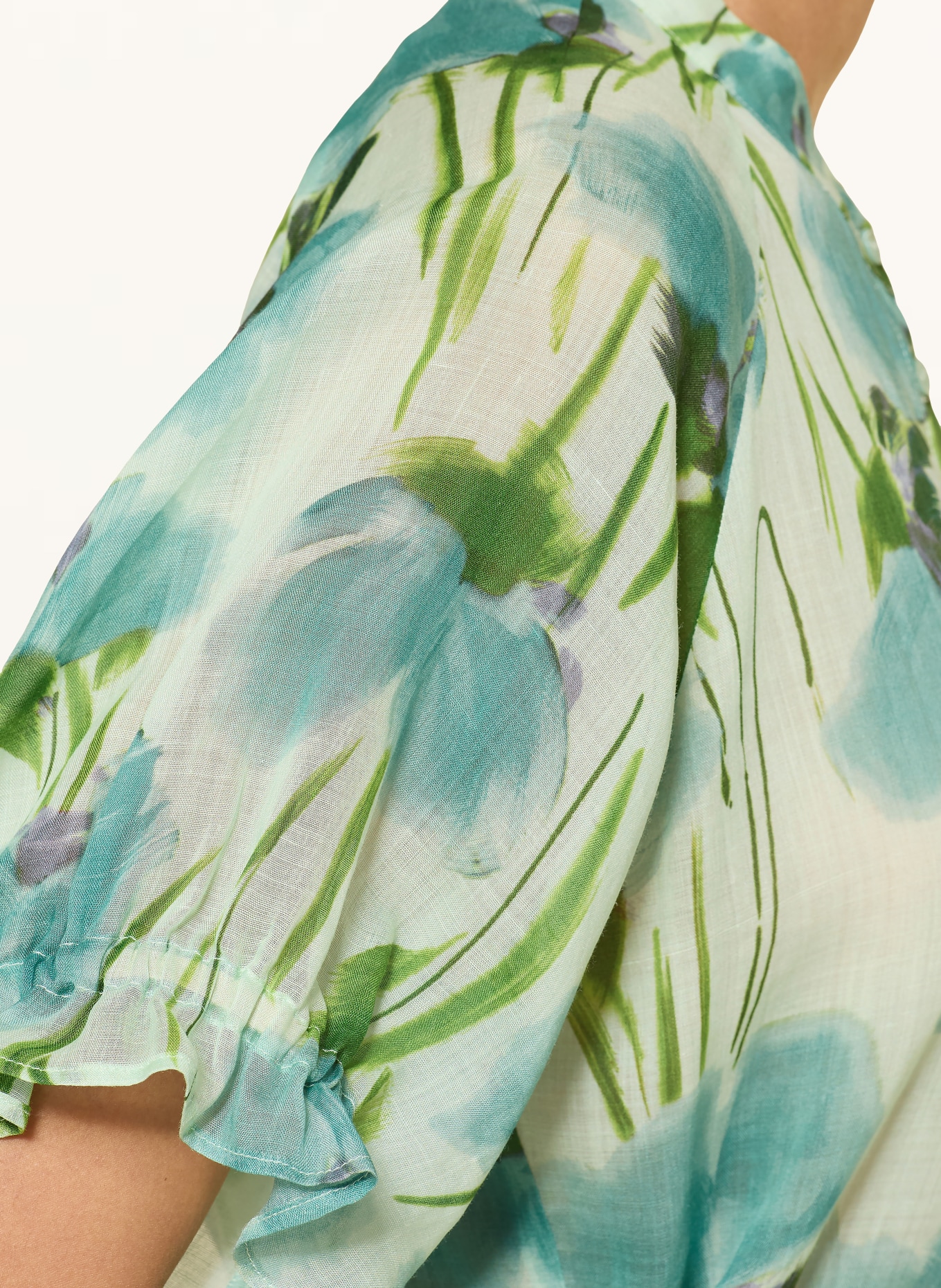 LUISA CERANO Bluse mit Rüschen: MINT / GRÜN / PETROL