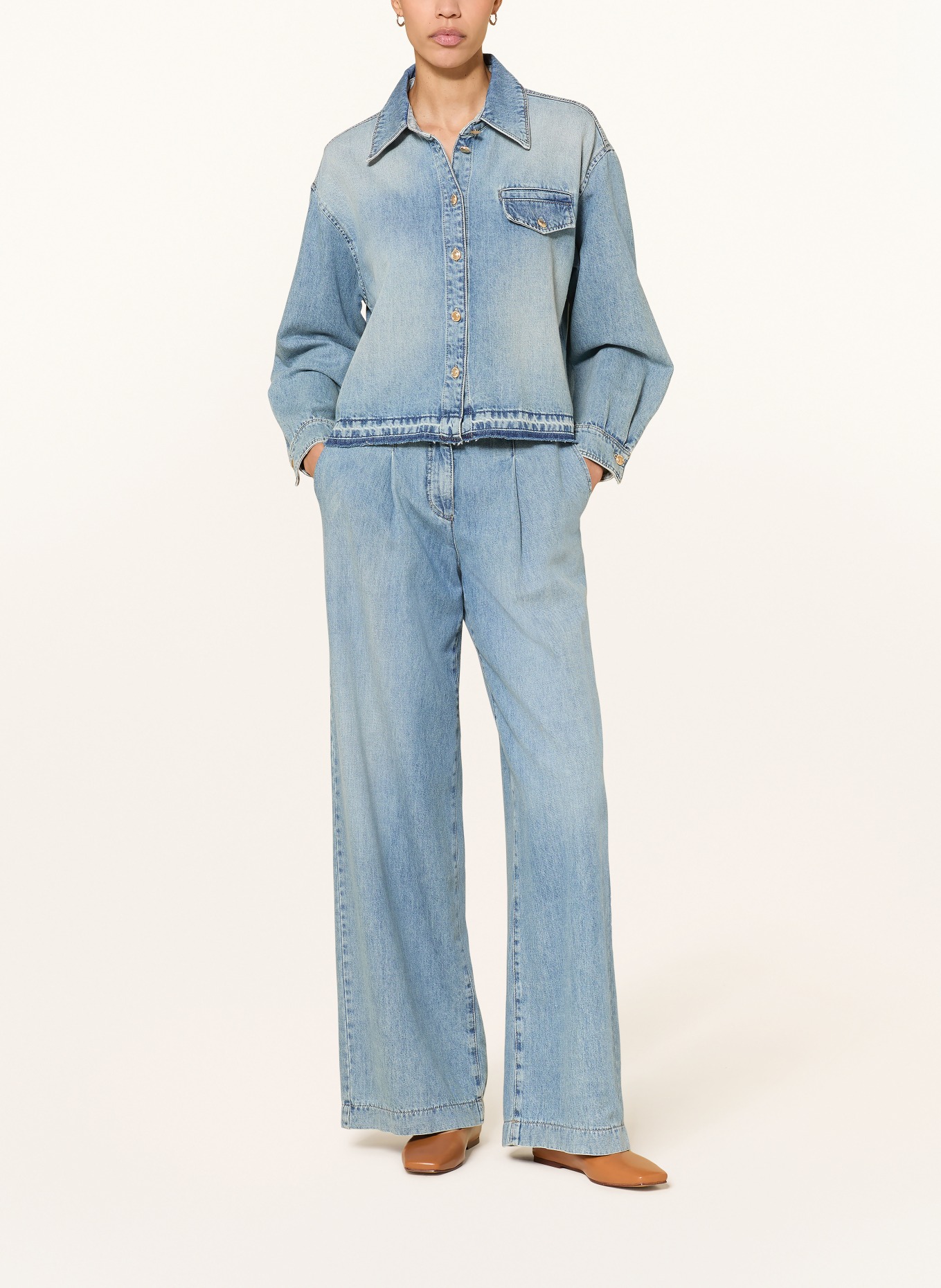 LUISA CERANO Jeans à jambes larges: 234 light blue