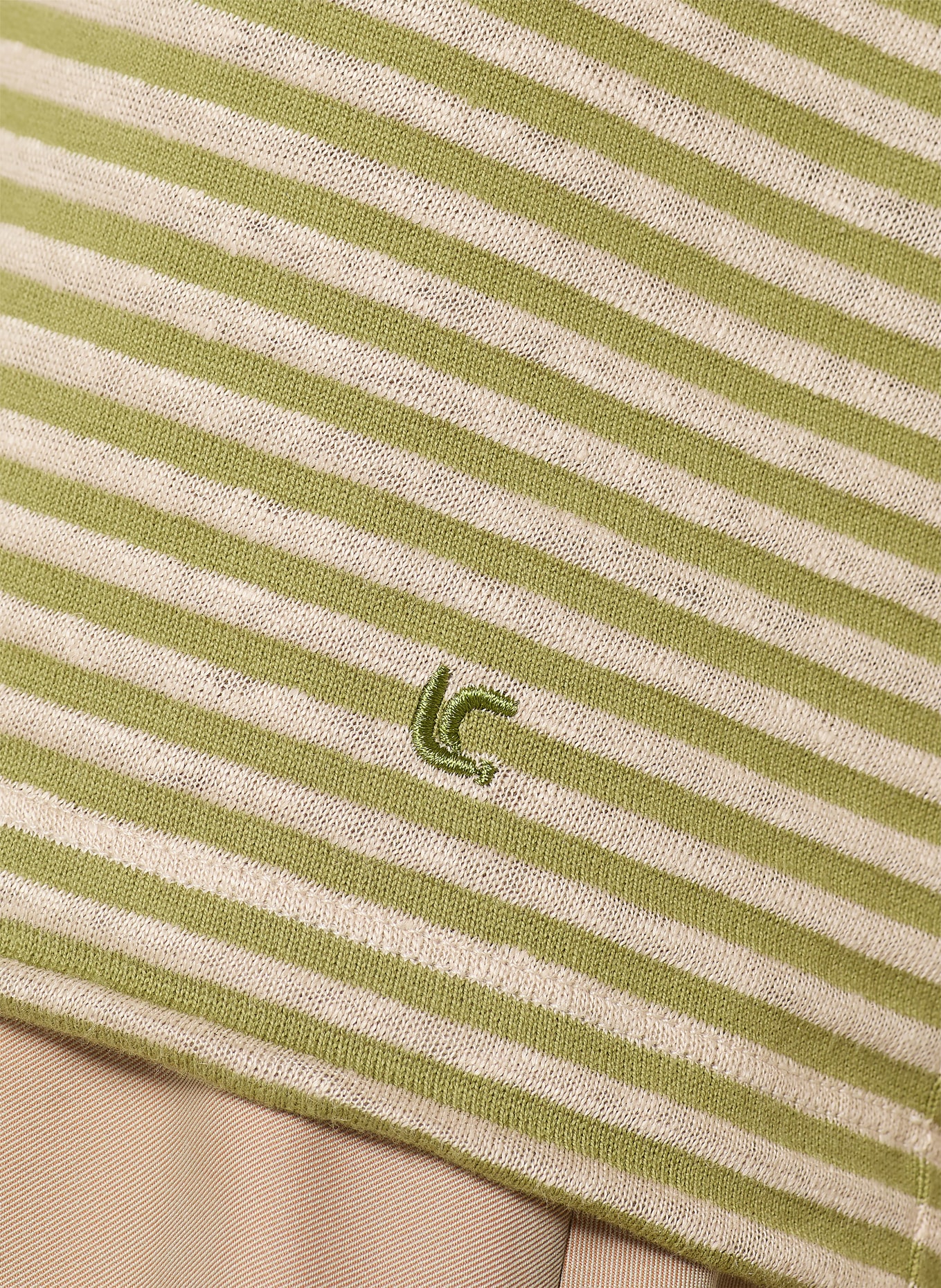 LUISA CERANO Knitted linen shirt: BEIGE / GREEN