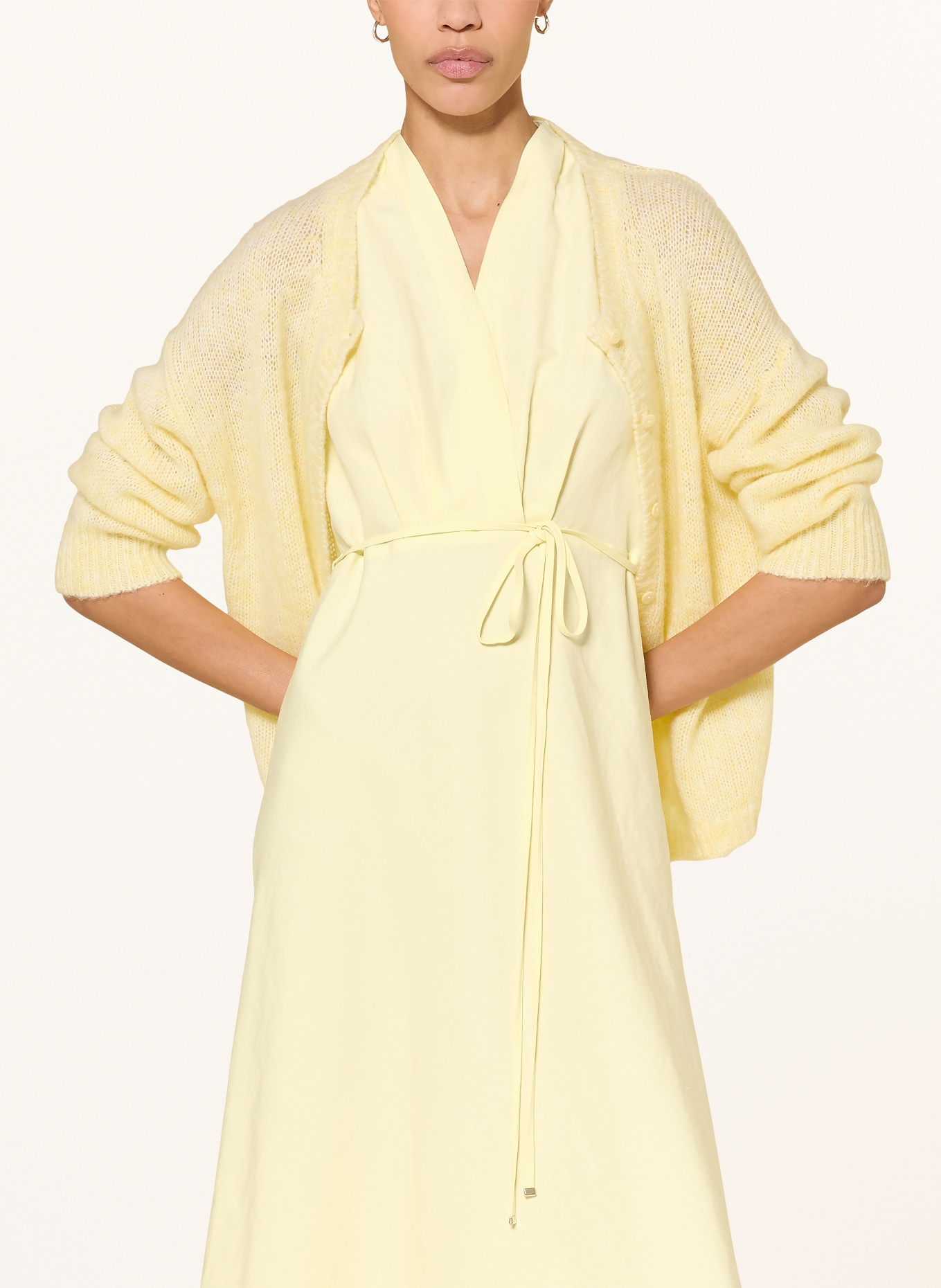 LUISA CERANO Kleid mit Leinen: HELLGELB