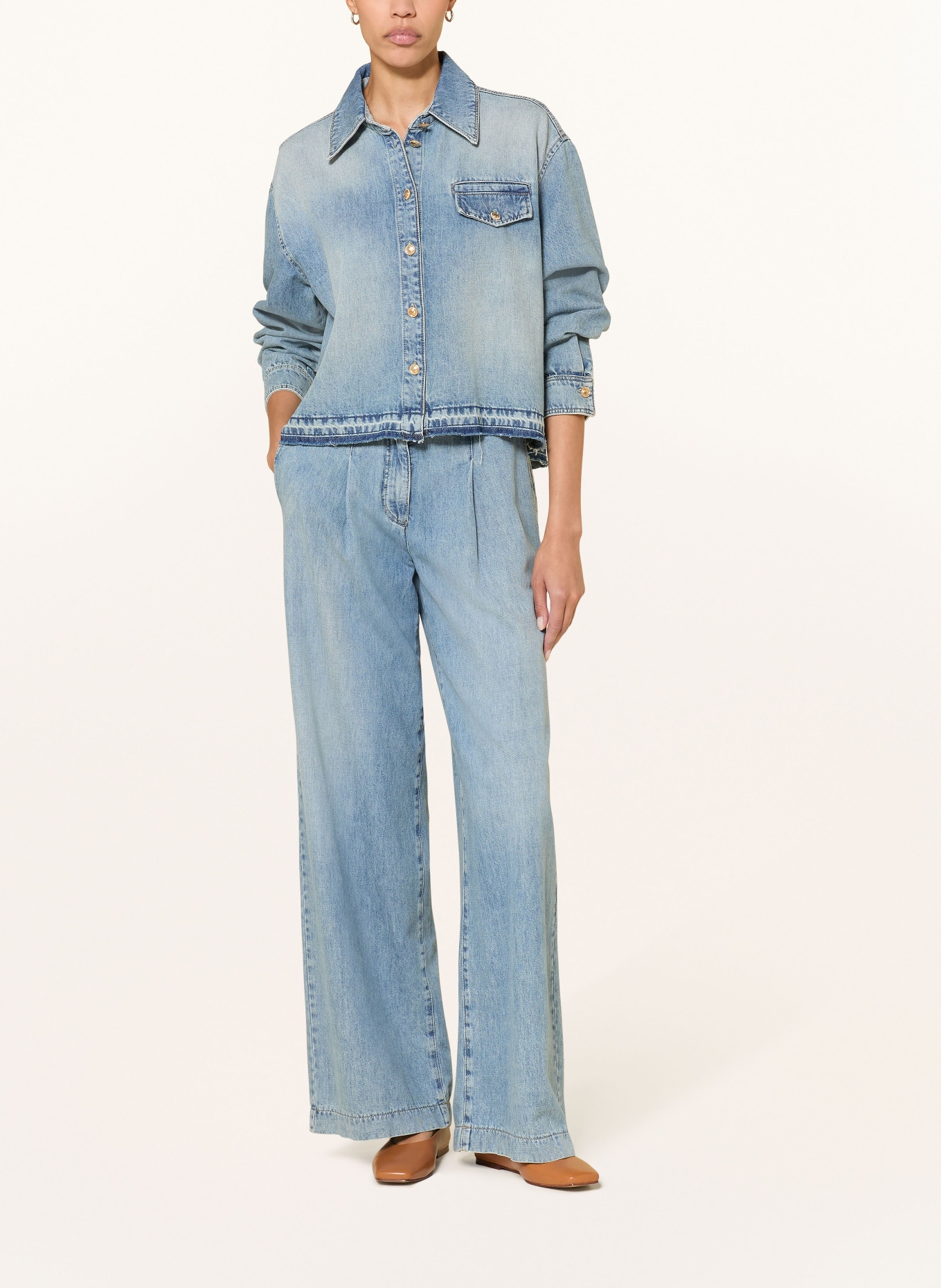 LUISA CERANO džínová košile: TMAVĚ MODRÁ