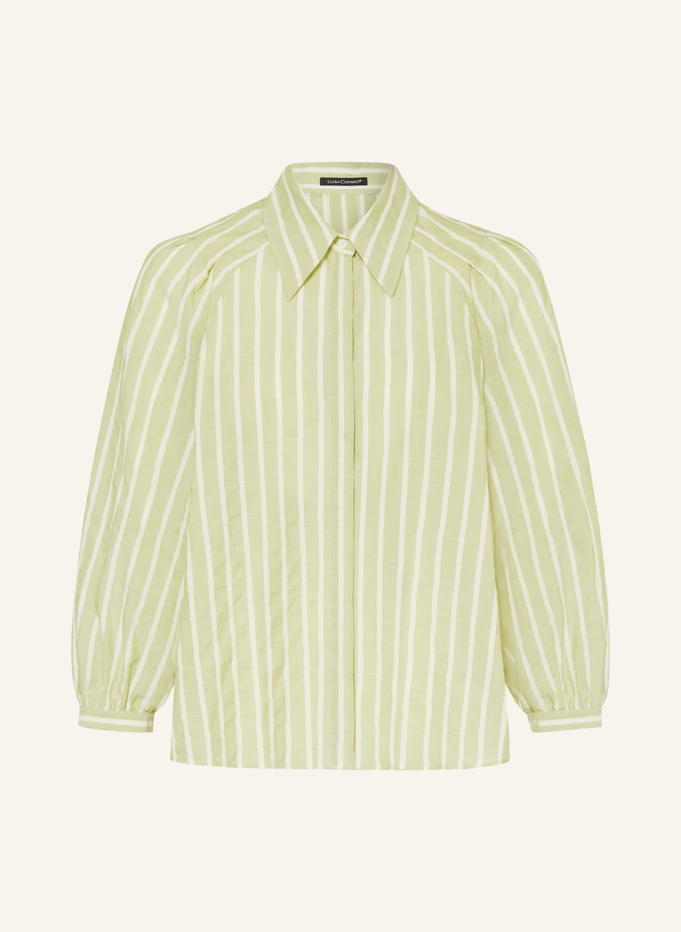 LUISA CERANO Hemdbluse: HELLGRÜN / CREME