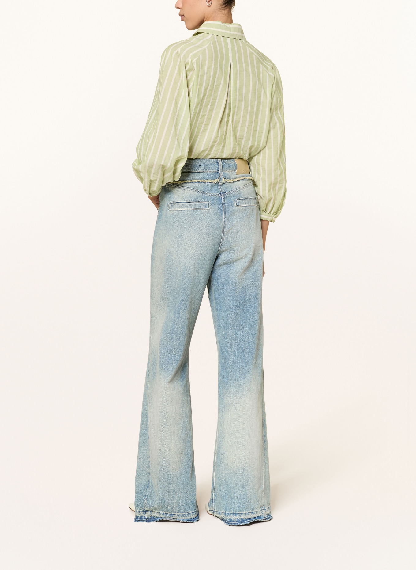 LUISA CERANO Hemdbluse: HELLGRÜN / CREME