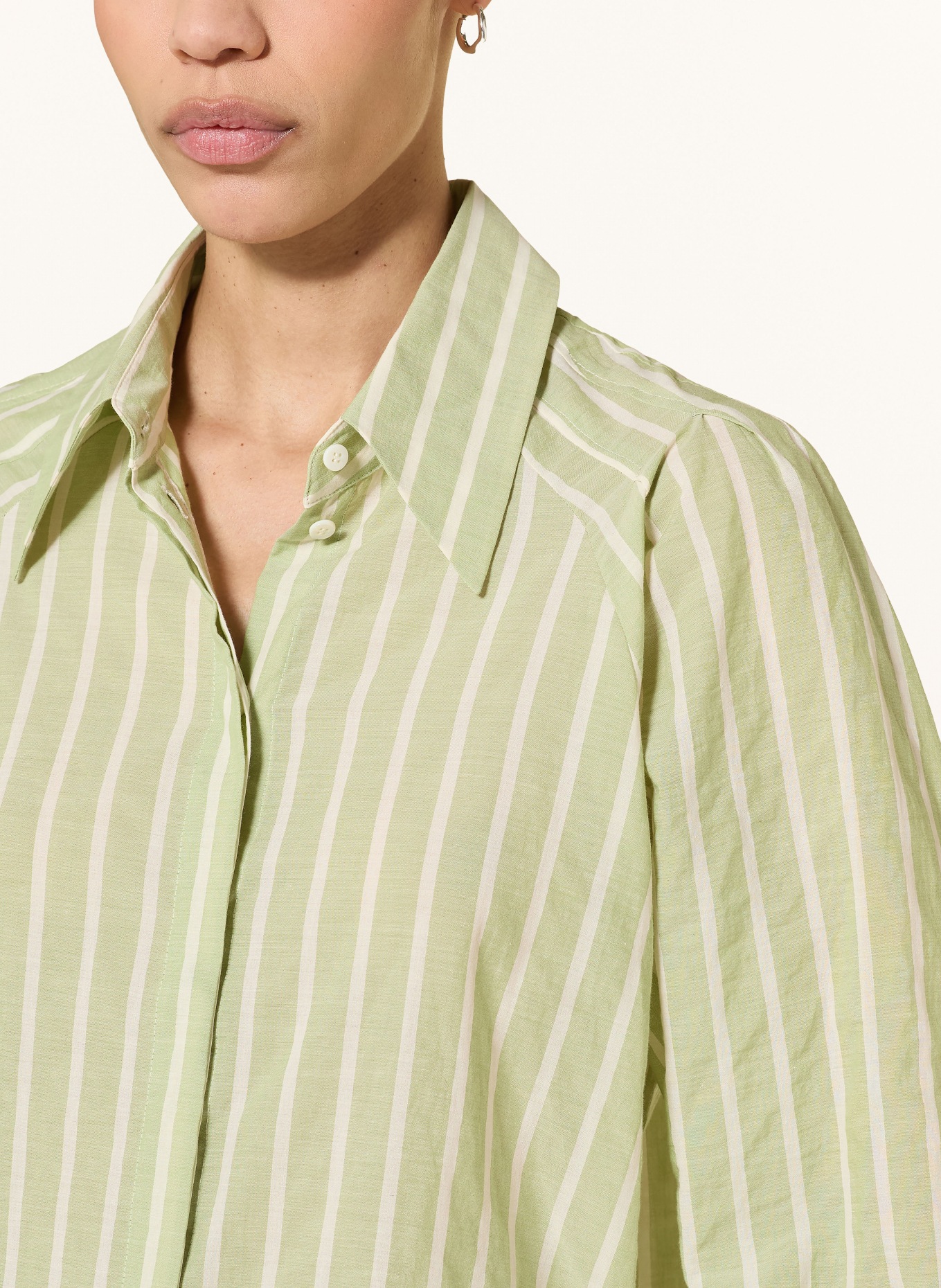 LUISA CERANO Hemdbluse: HELLGRÜN / CREME