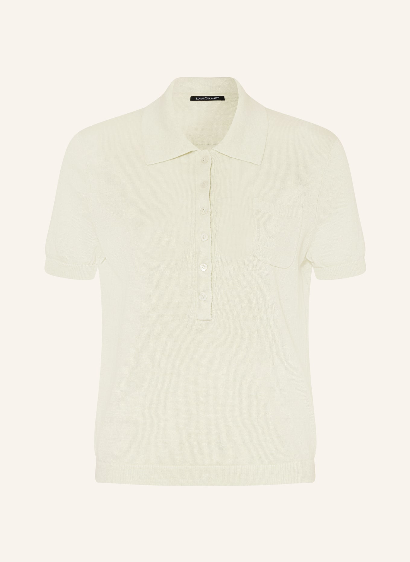 LUISA CERANO Pletené polo tričko z lnu: MÁTOVÁ