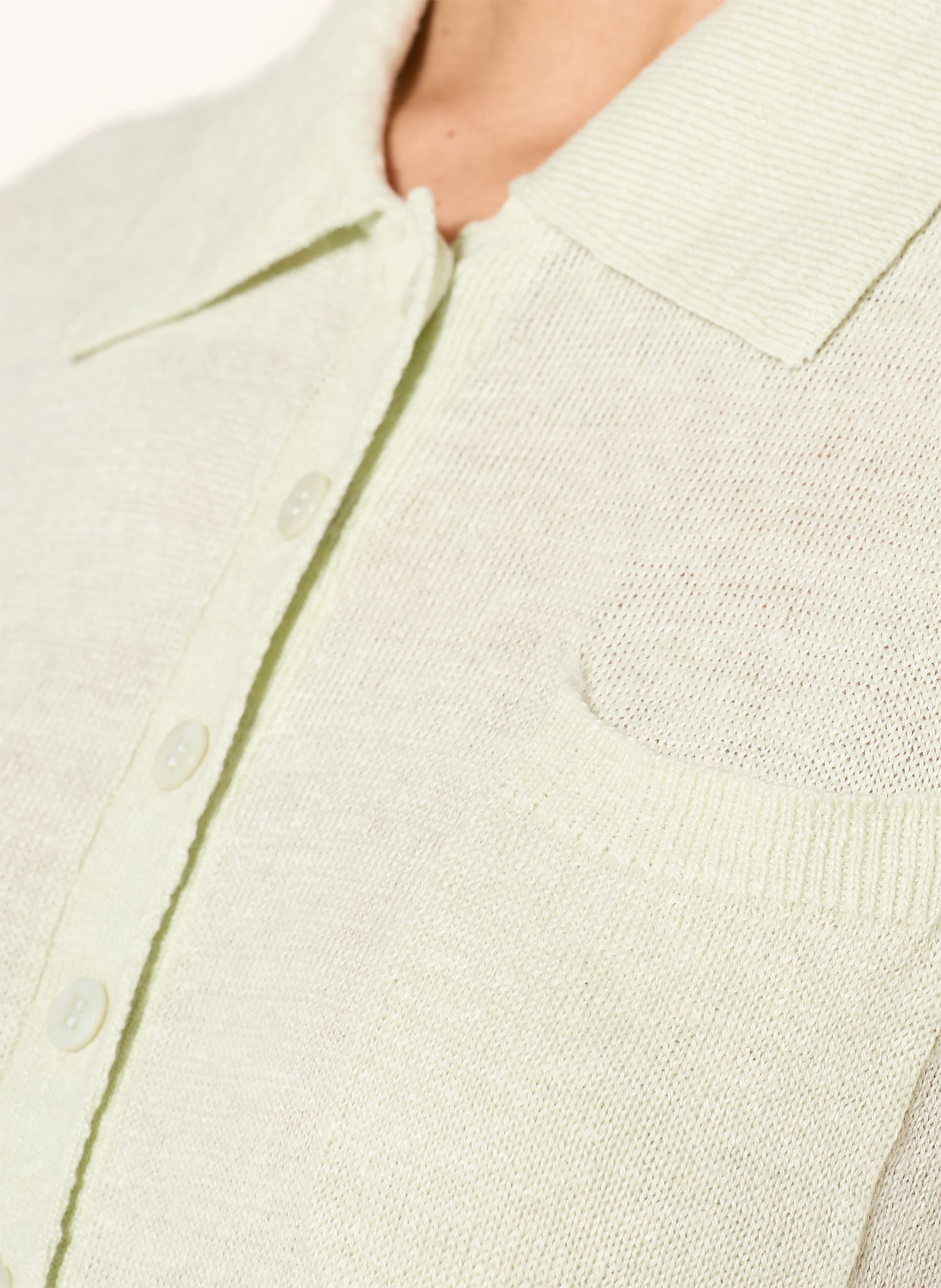 LUISA CERANO Pletené polo tričko z lnu: MÁTOVÁ