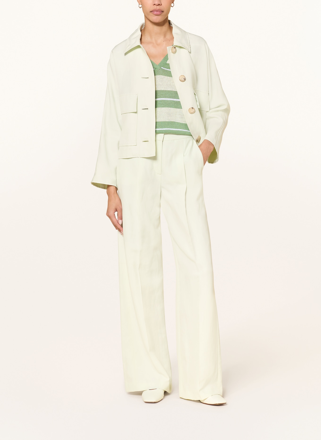 LUISA CERANO Boxy jacket with linen: MINT