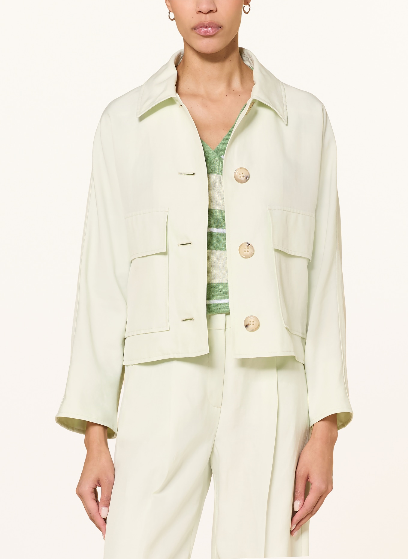 LUISA CERANO Boxy jacket with linen: MINT
