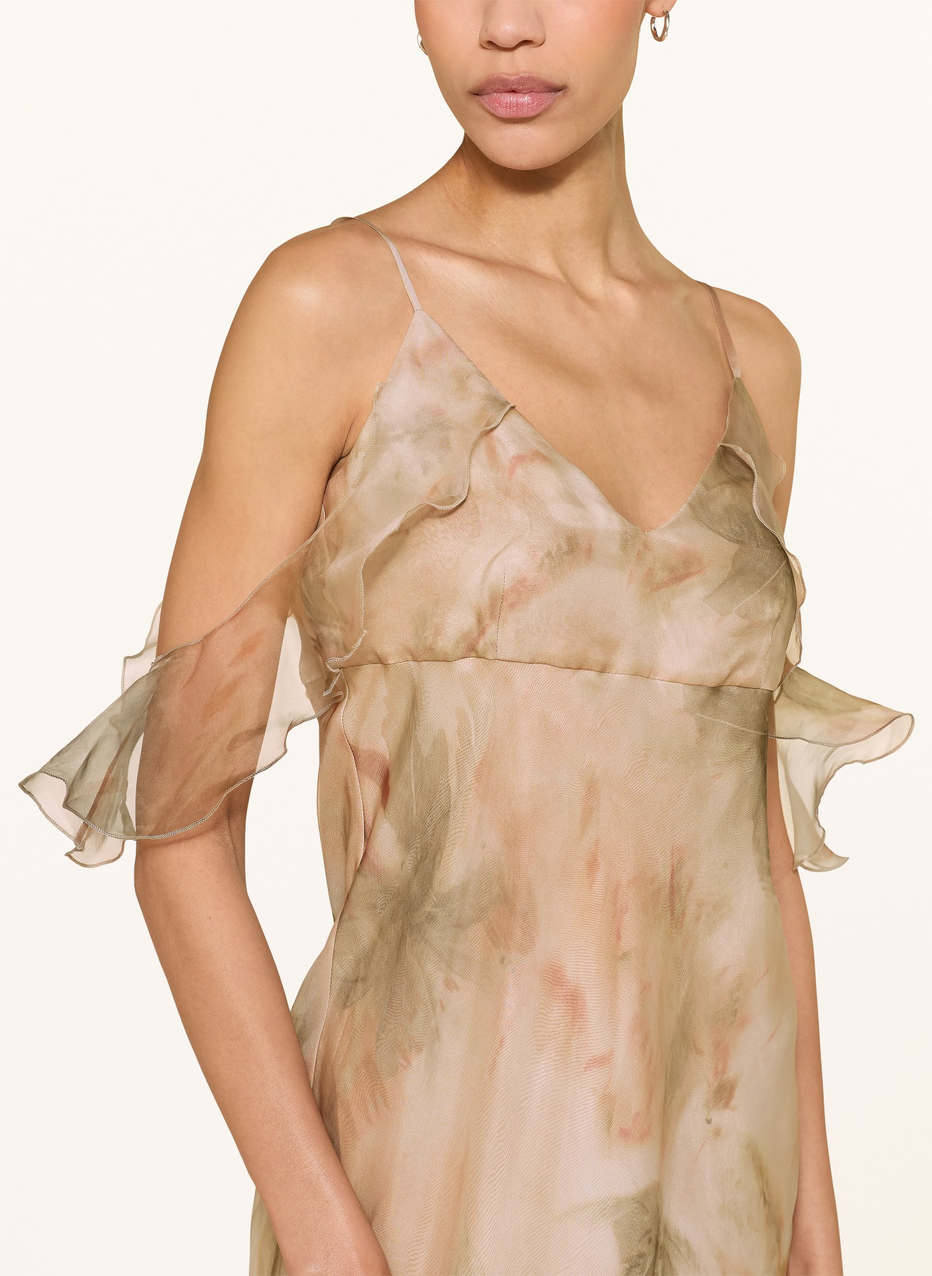 LUISA CERANO Cocktailkleid aus Seide: CAMEL / OLIV