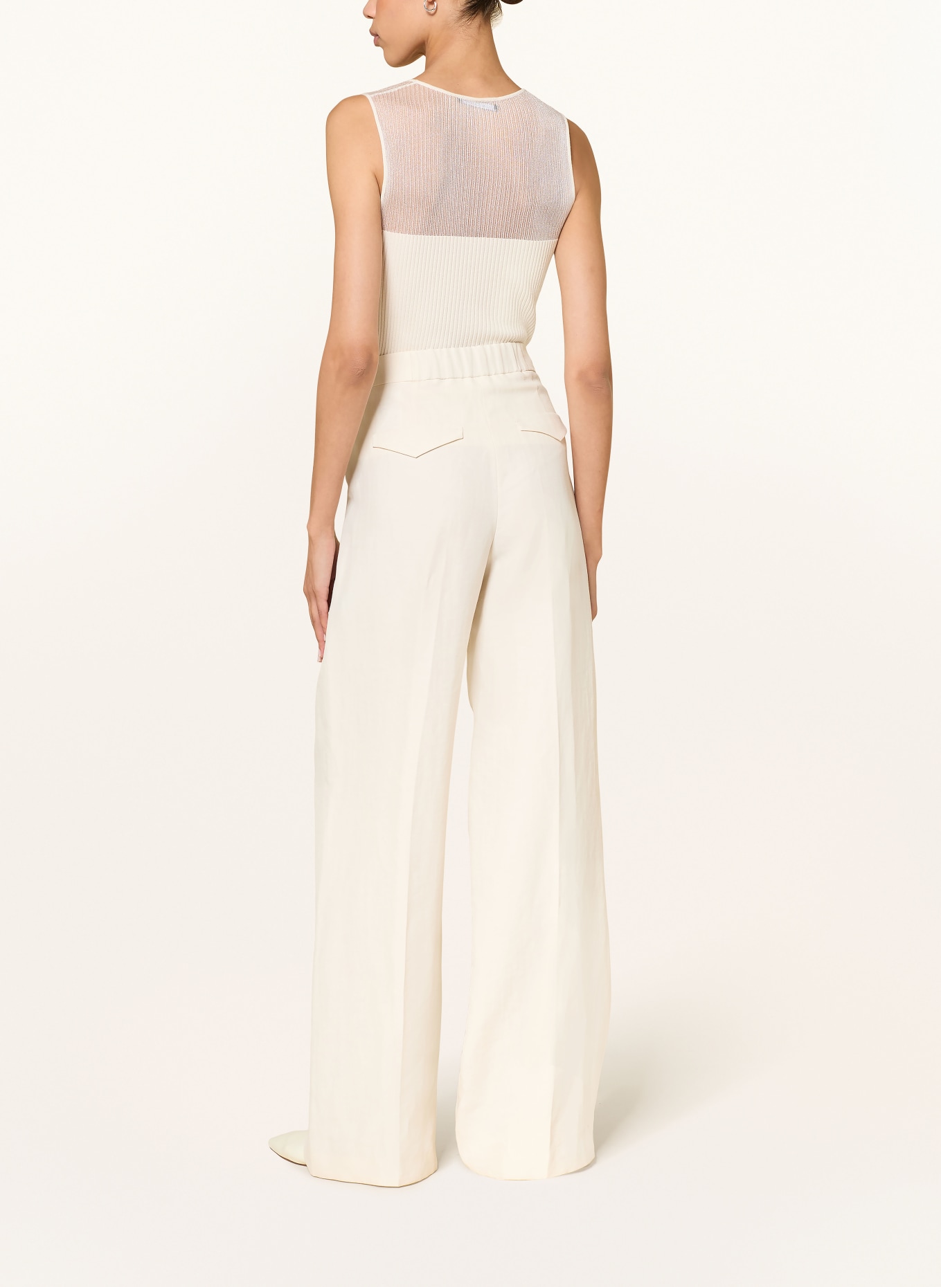 LUISA CERANO Gebreide top in verschillende materialen: ECRU