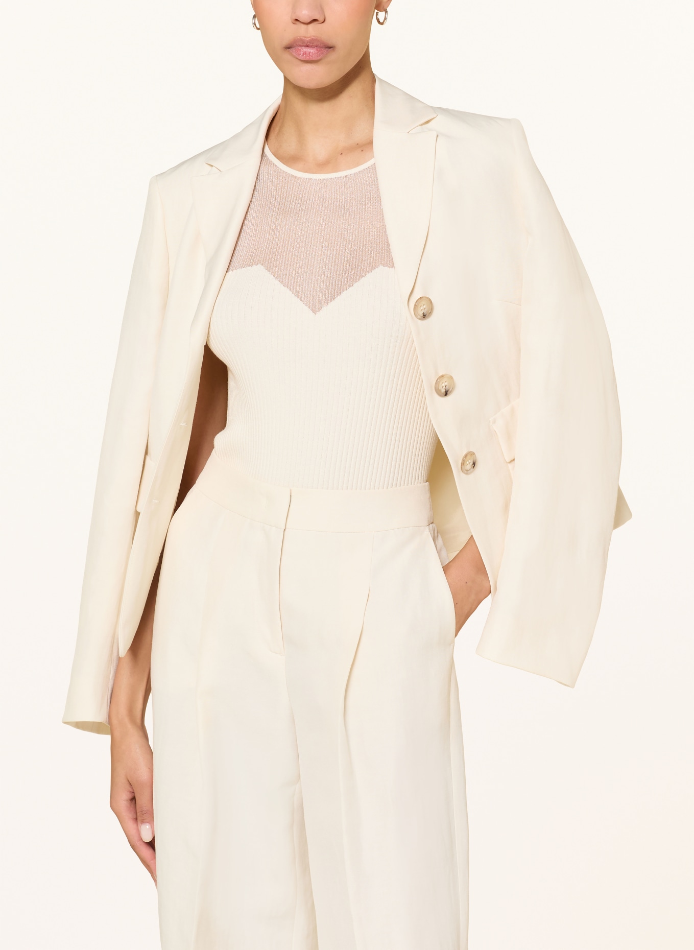 LUISA CERANO Gebreide top in verschillende materialen: ECRU