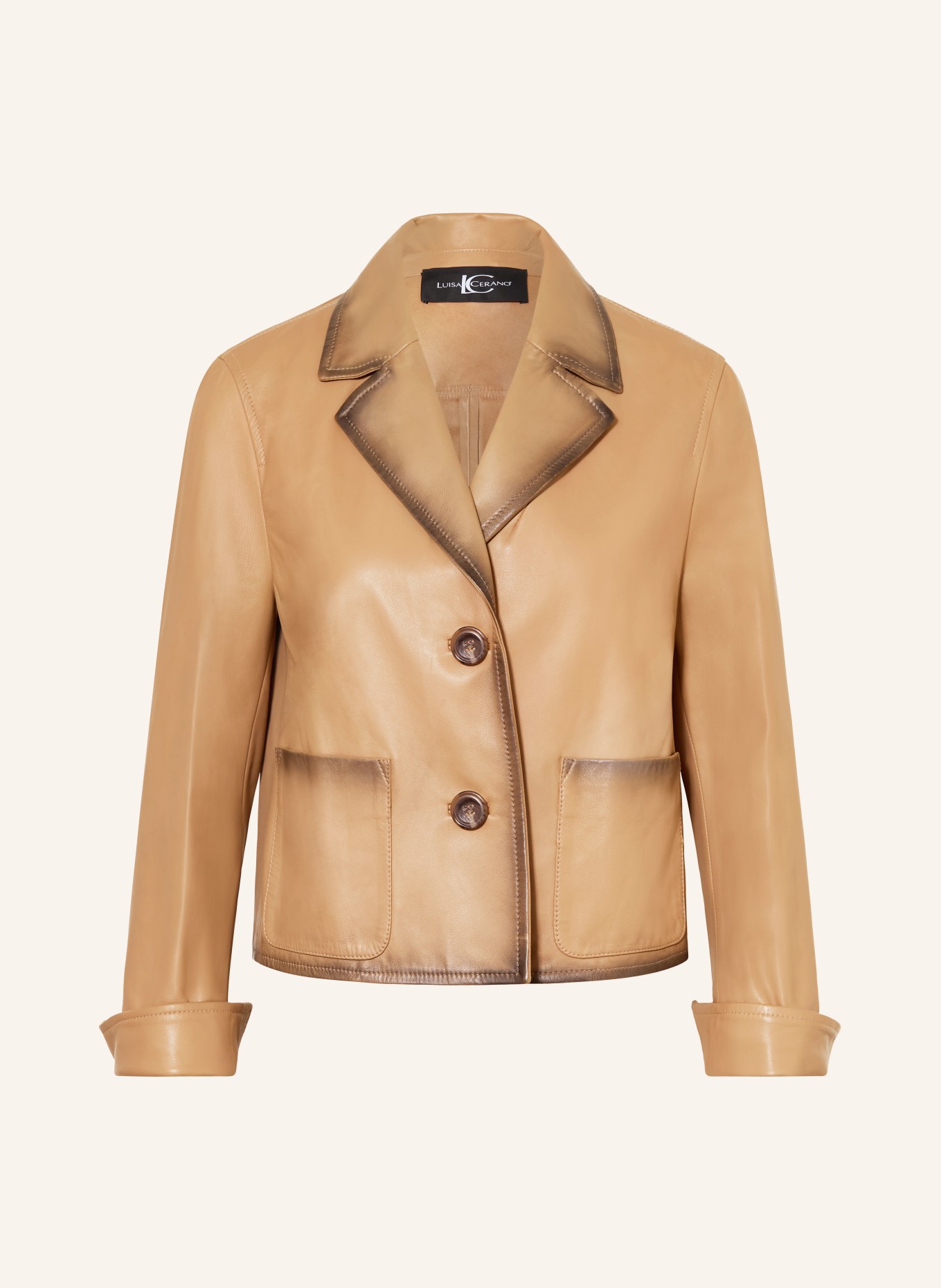 LUISA CERANO Lederjacke: CAMEL