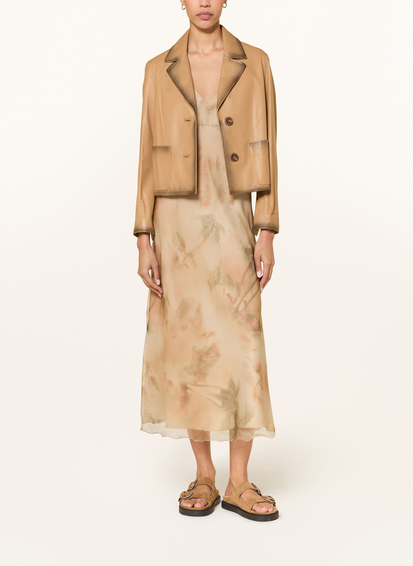 LUISA CERANO Lederjacke: CAMEL