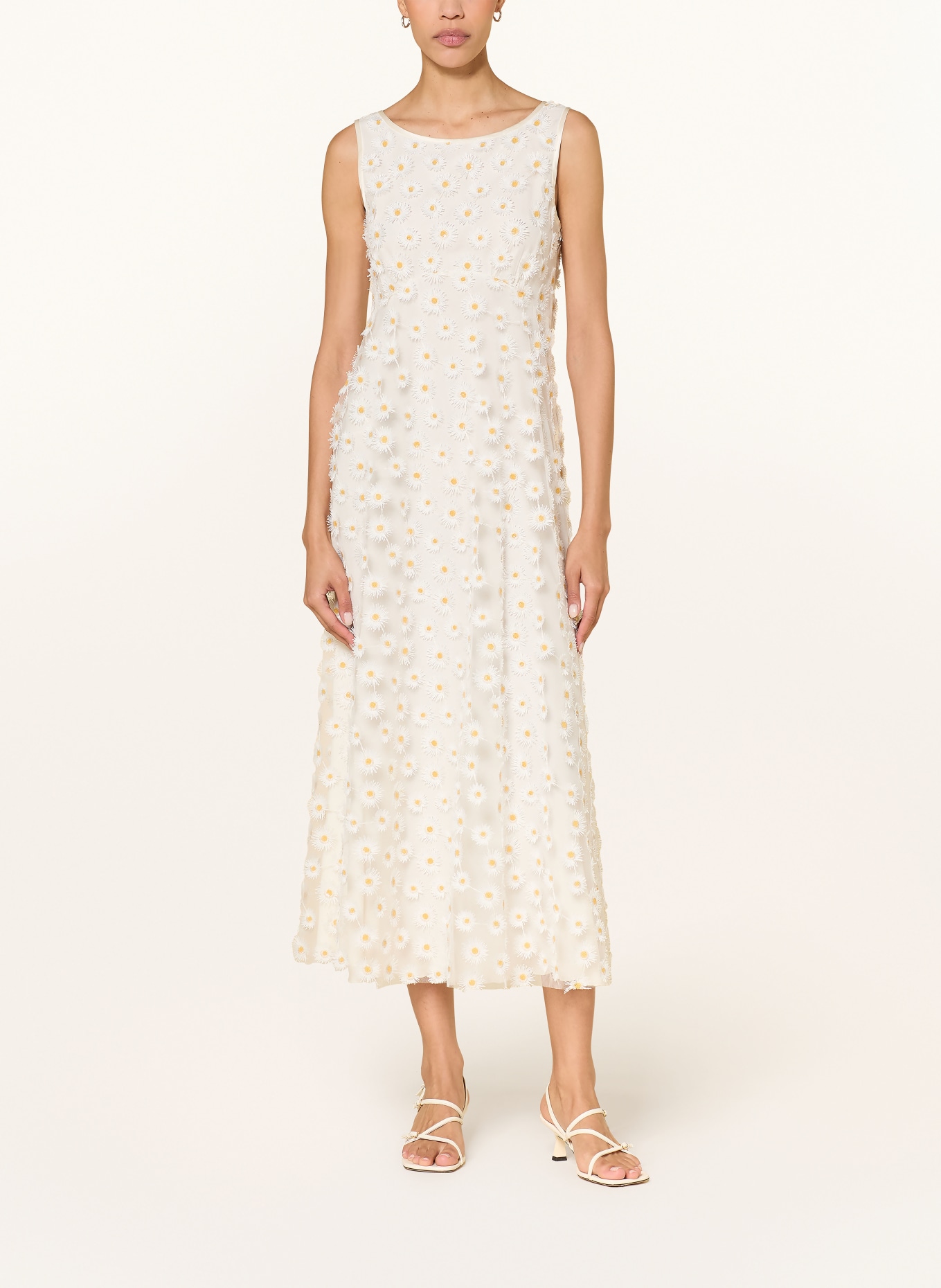 LUISA CERANO Robe en maille: CRÈME / JAUNE CLAIR / BLANC