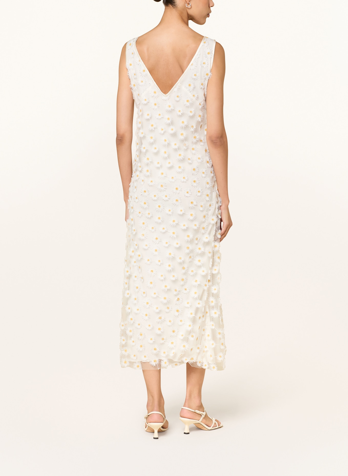 LUISA CERANO Robe en maille: CRÈME / JAUNE CLAIR / BLANC