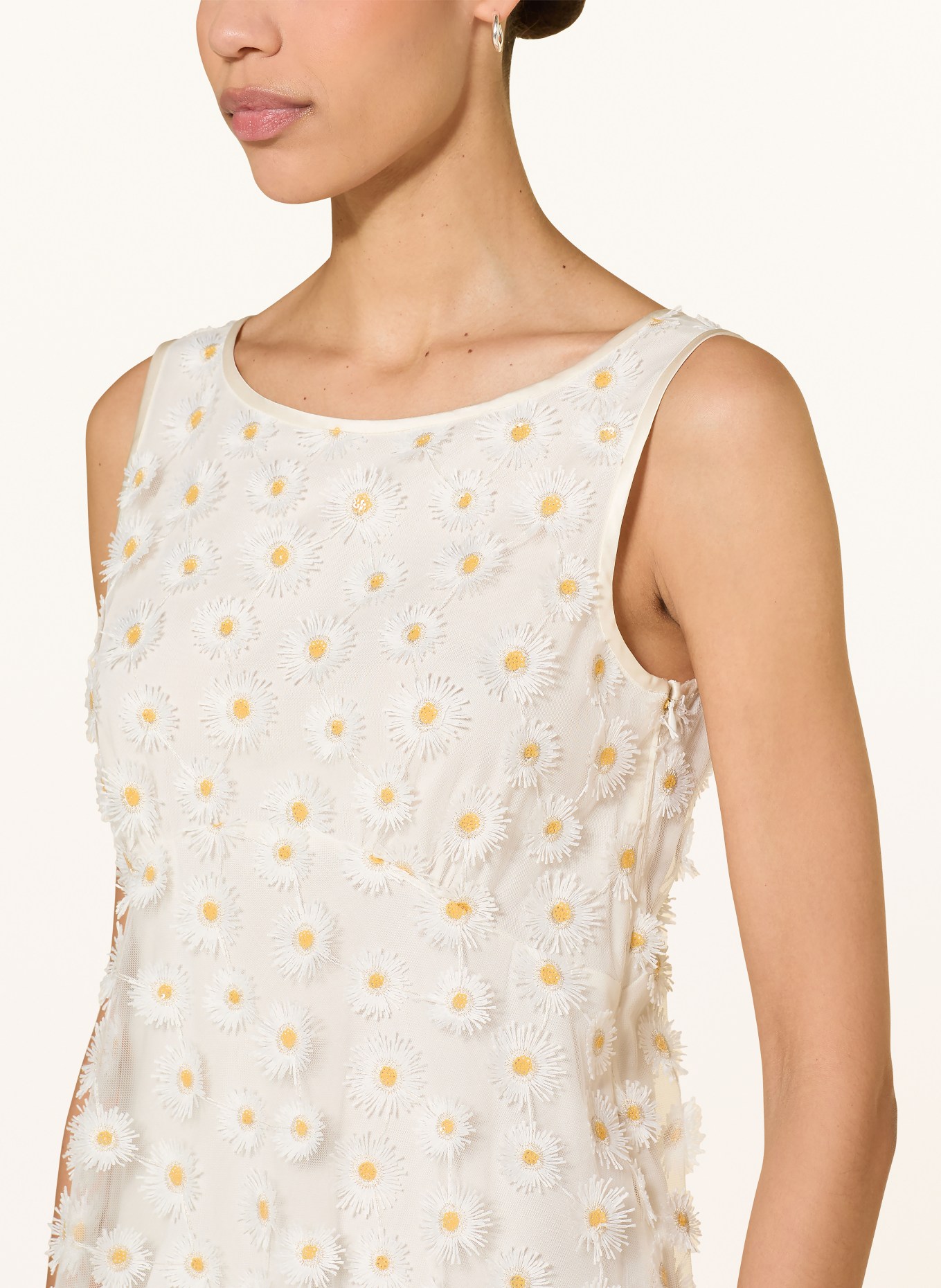 LUISA CERANO Robe en maille: CRÈME / JAUNE CLAIR / BLANC