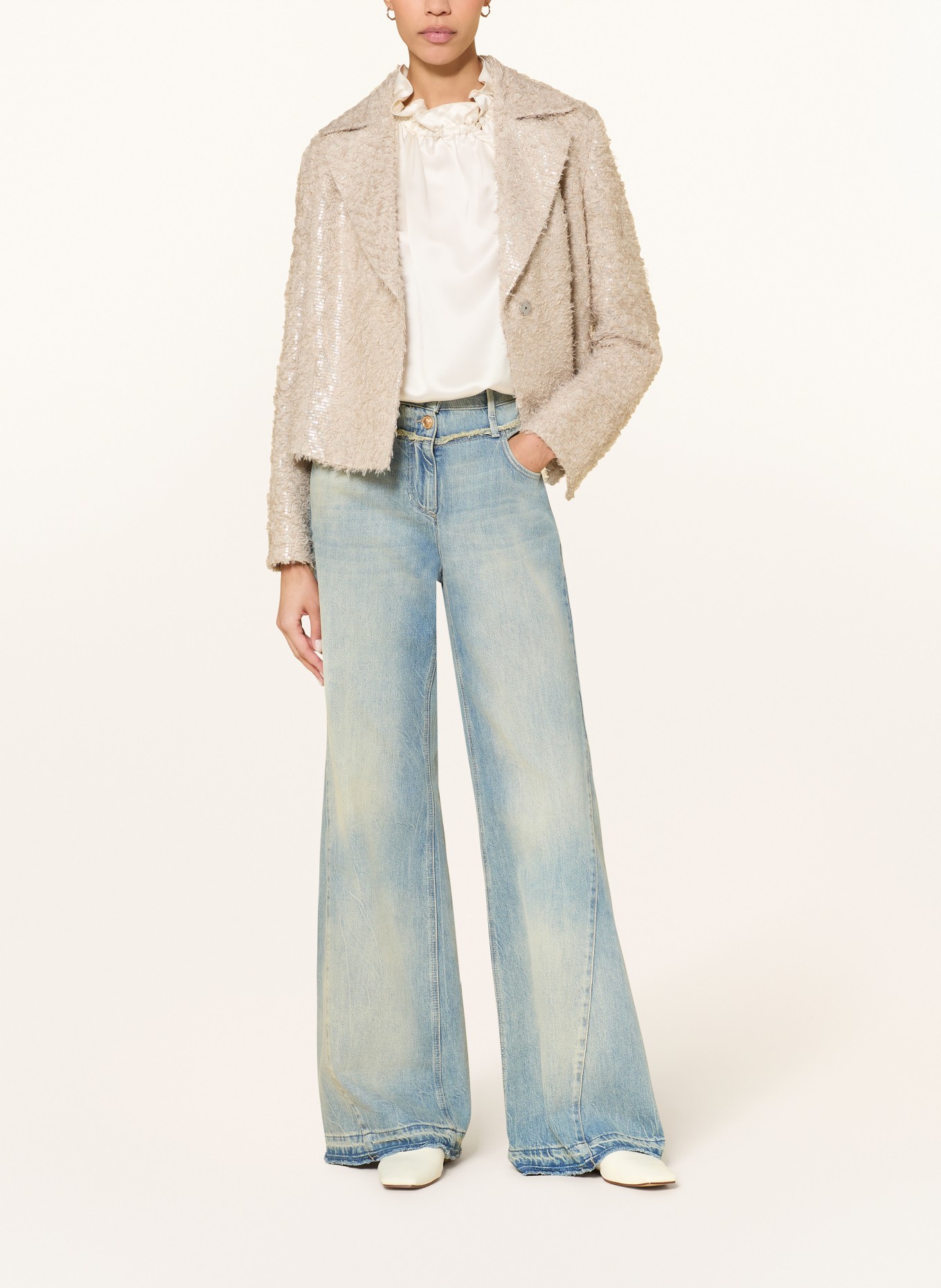 LUISA CERANO Blazer mit Pailletten: BEIGE