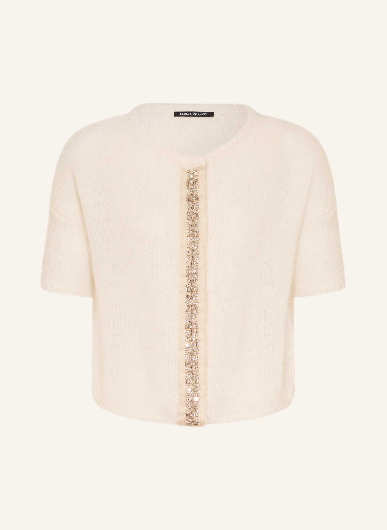 LUISA CERANO Vest met alpaca en sierstenen: ECRU