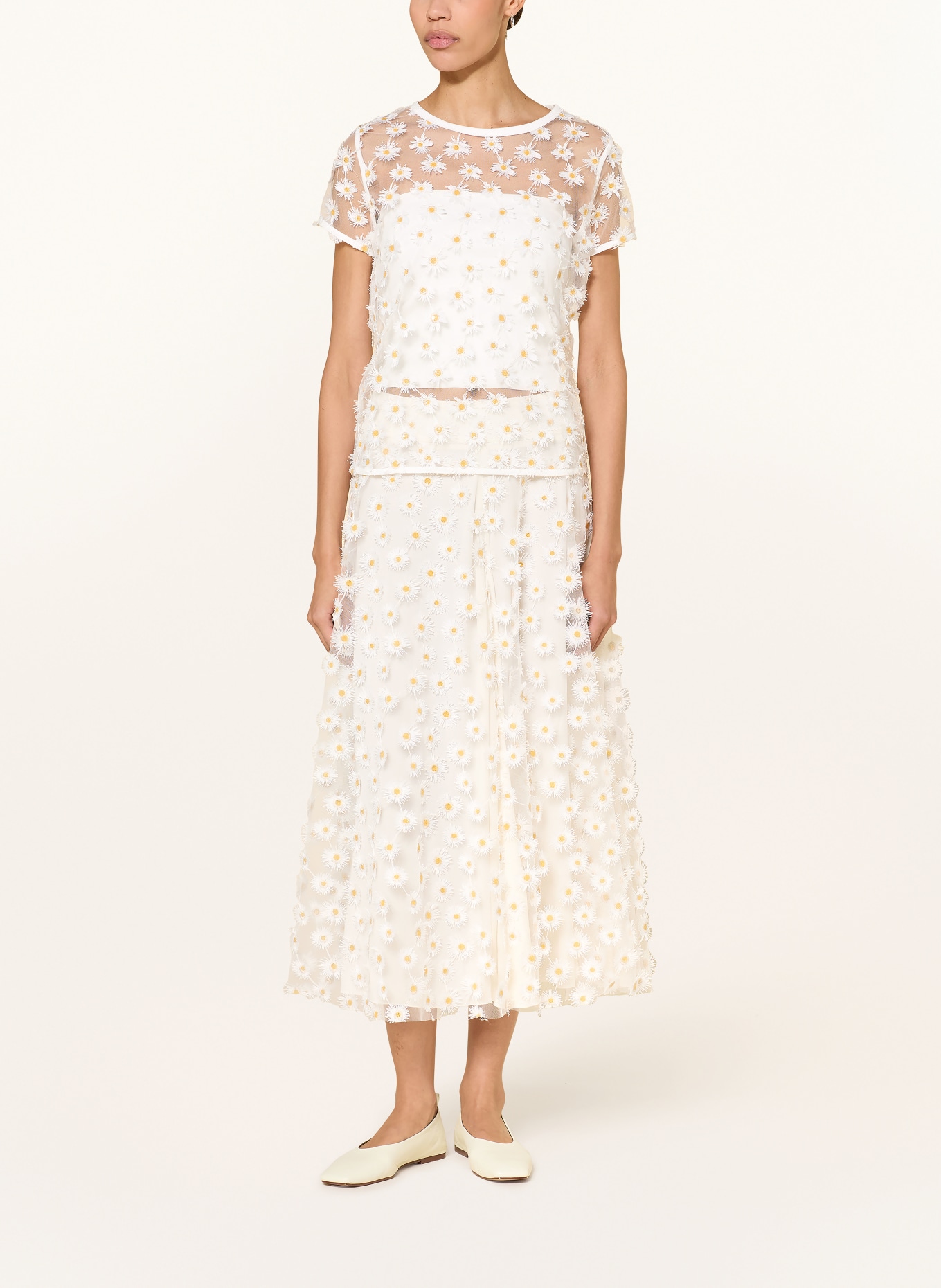 LUISA CERANO Spódnica z siateczki: KREMOWY / JASNOŻÓŁTY / BIAŁY