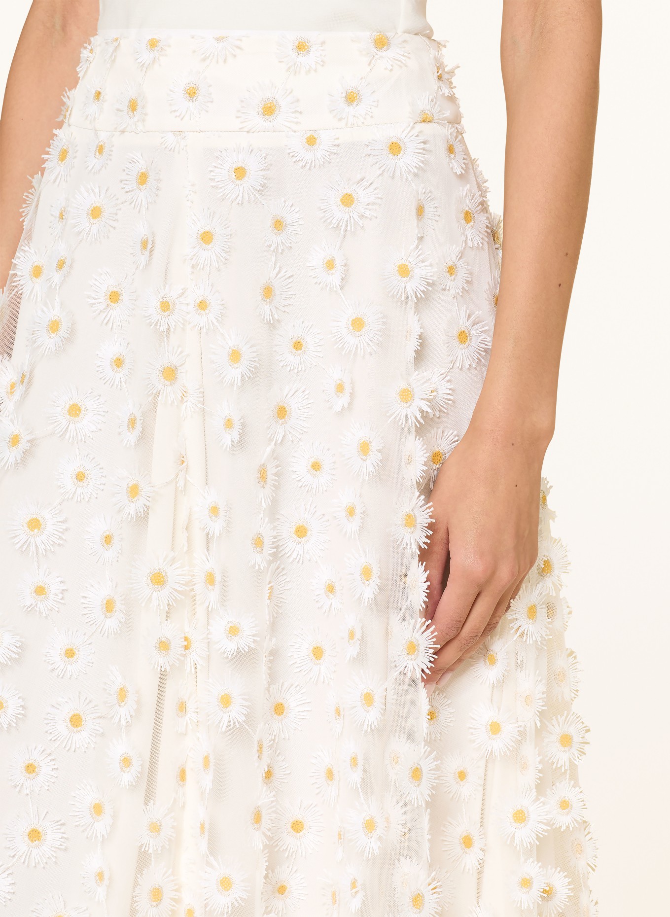 LUISA CERANO Spódnica z siateczki: KREMOWY / JASNOŻÓŁTY / BIAŁY