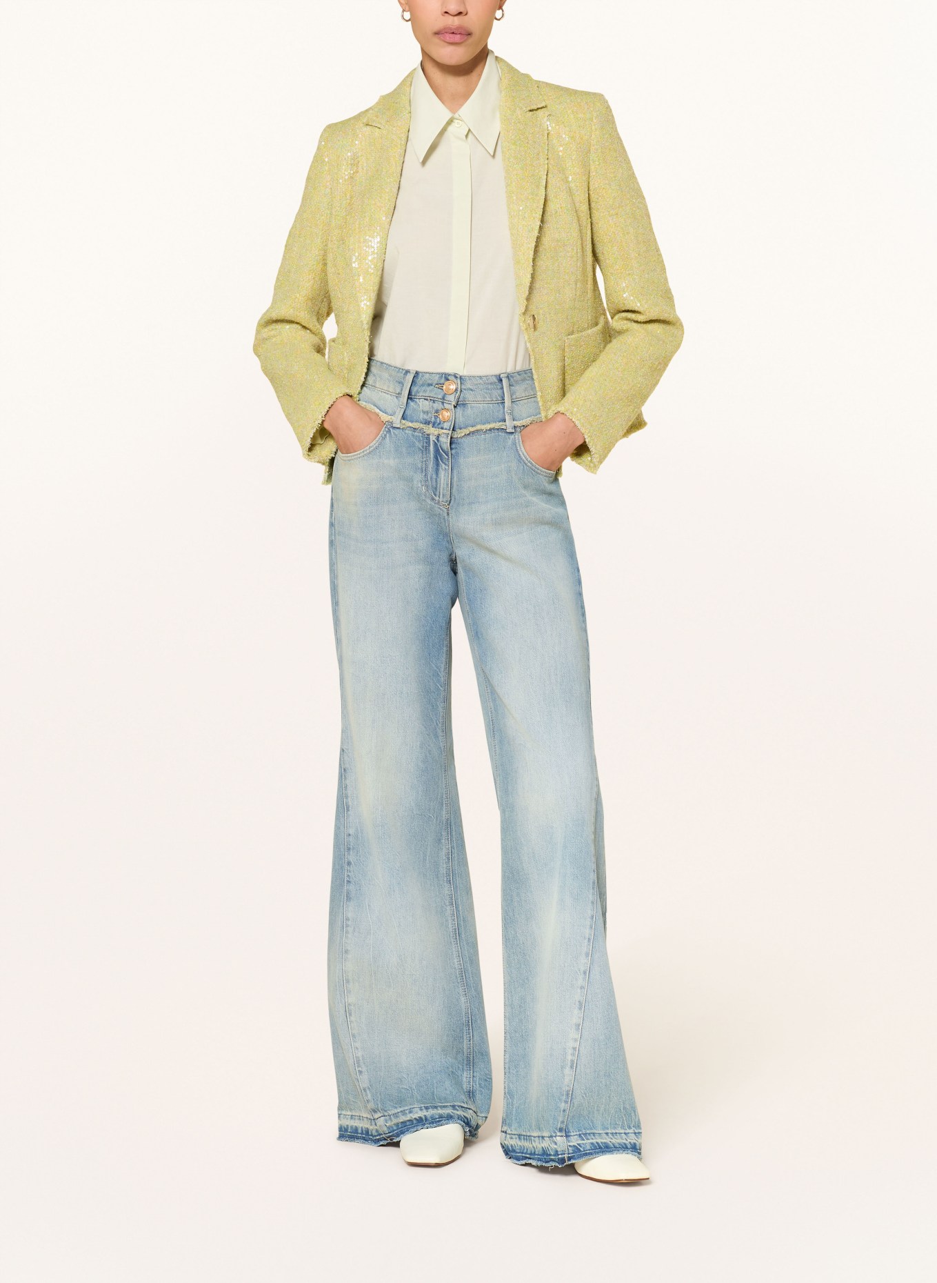 LUISA CERANO Wide-leg jeans: 2347 sand tinted light blue