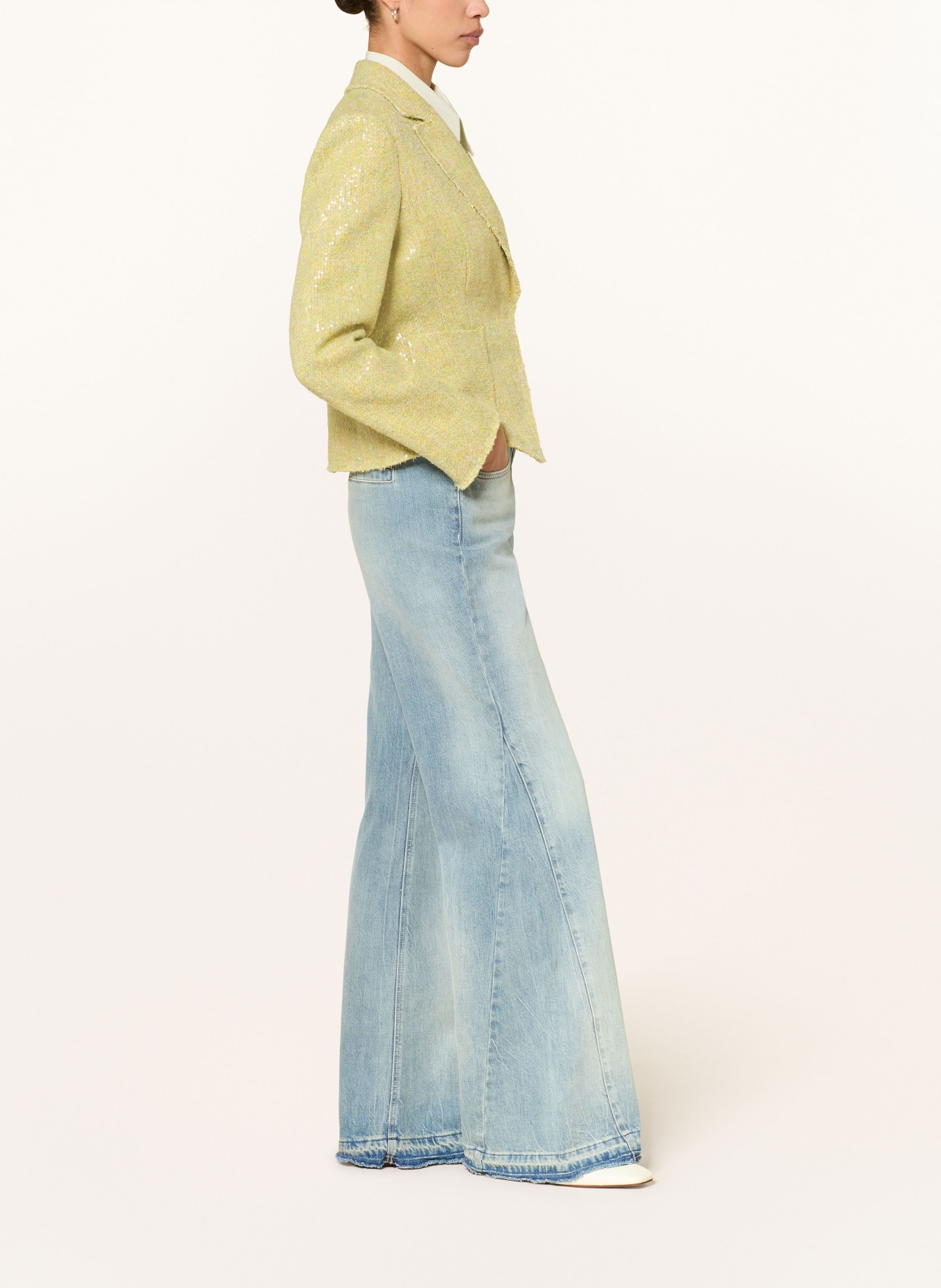 LUISA CERANO Wide-leg jeans: 2347 sand tinted light blue