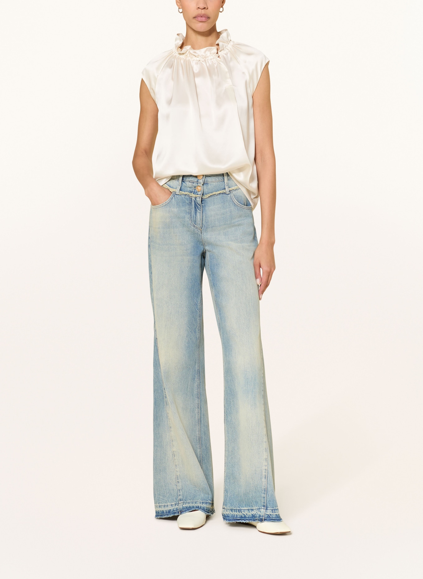 LUISA CERANO Blusentop aus Seide: WEISS