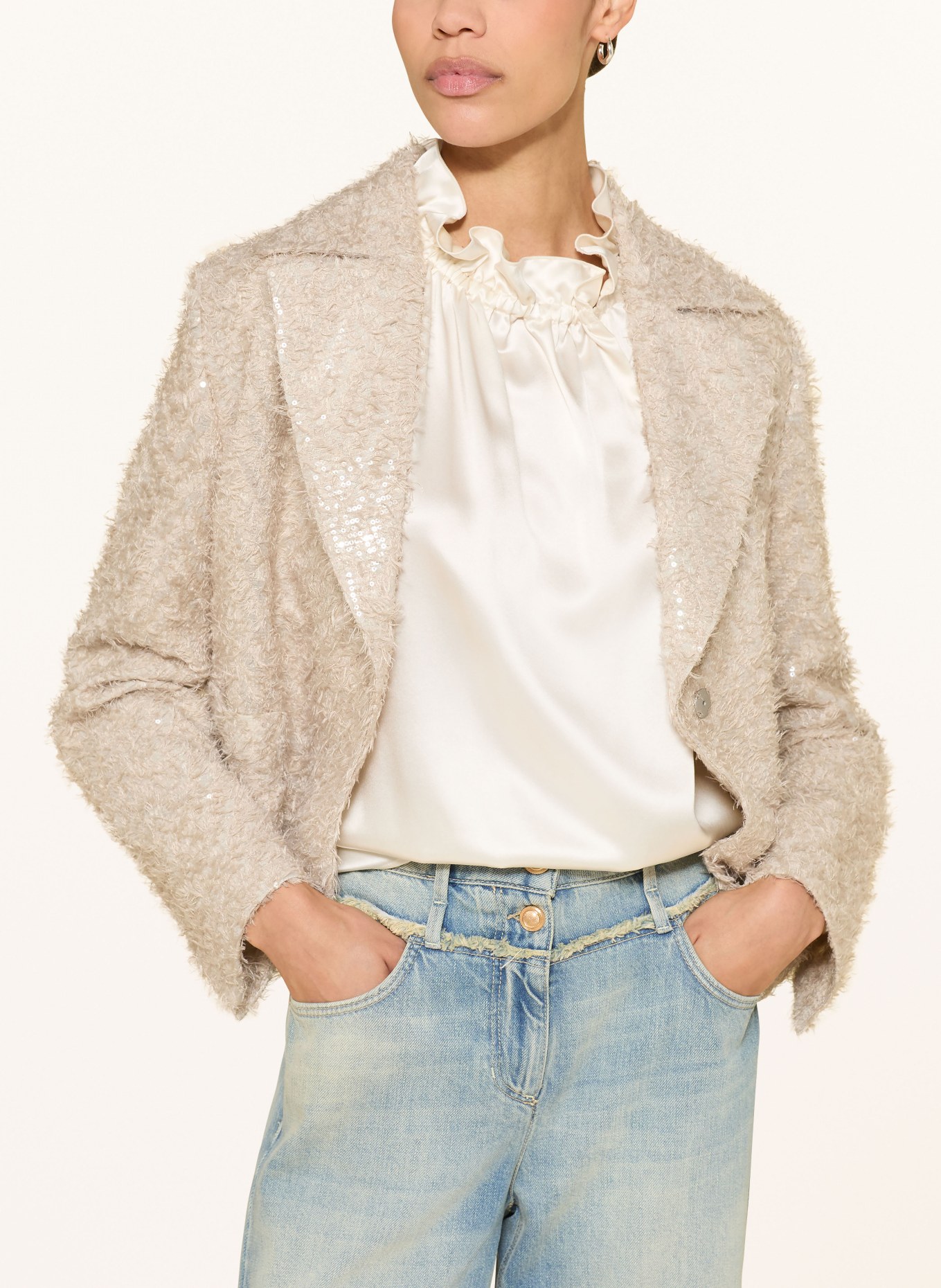 LUISA CERANO Blusentop aus Seide: WEISS