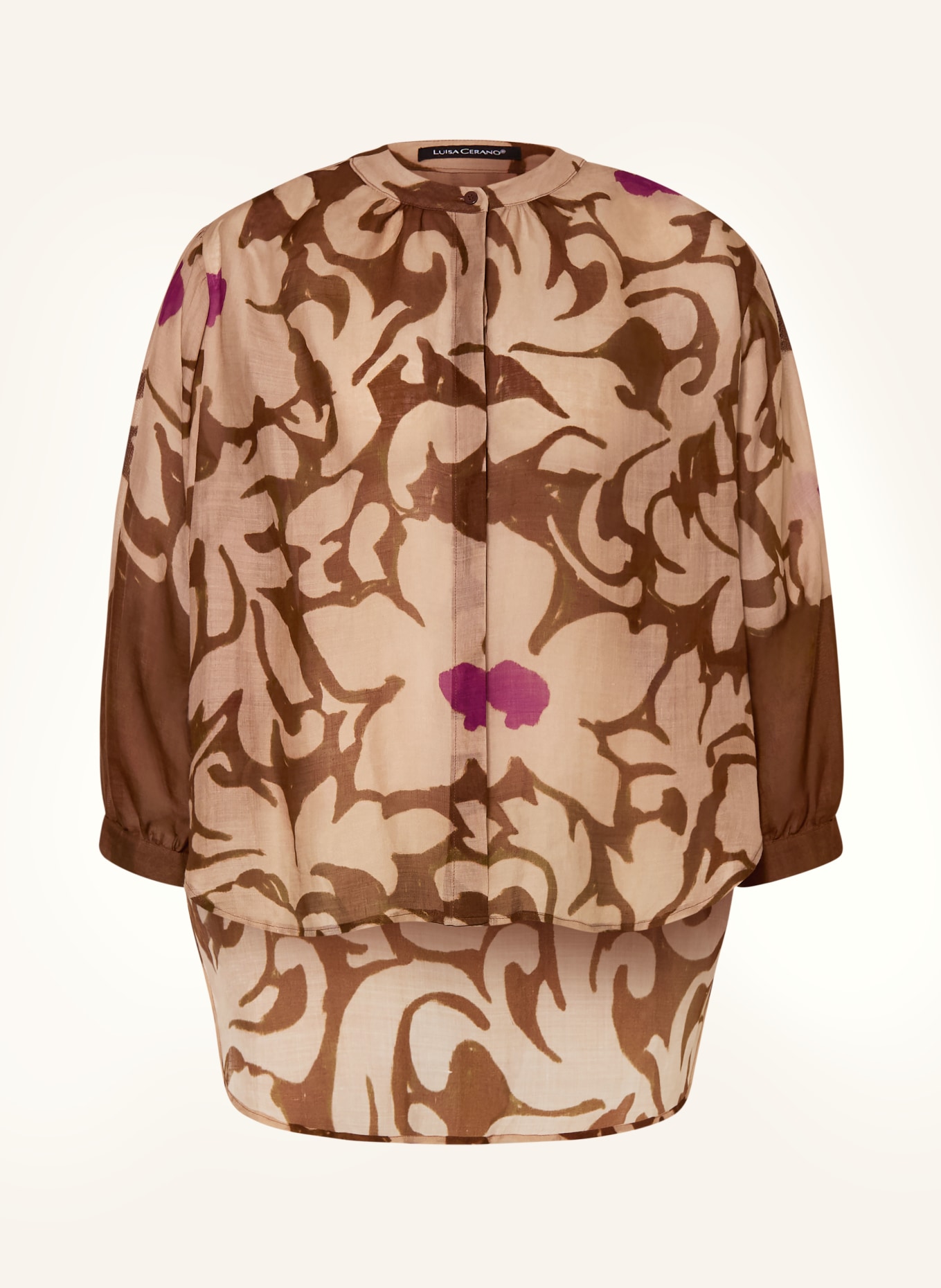 LUISA CERANO Bluzka z rękawami 3/4: JASNOBRĄZOWY / BRĄZOWY / LILA
