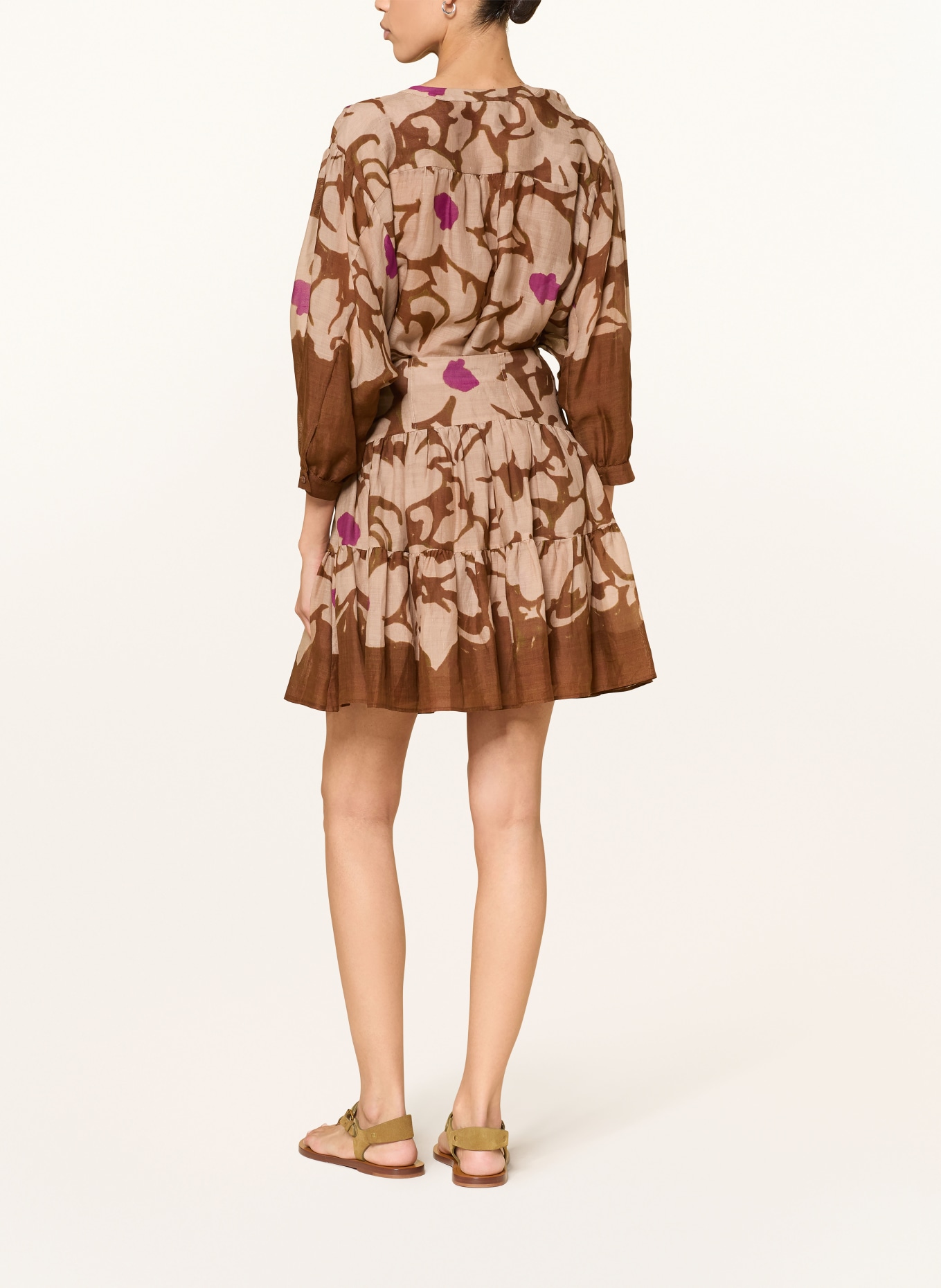 LUISA CERANO Bluzka z rękawami 3/4: JASNOBRĄZOWY / BRĄZOWY / LILA