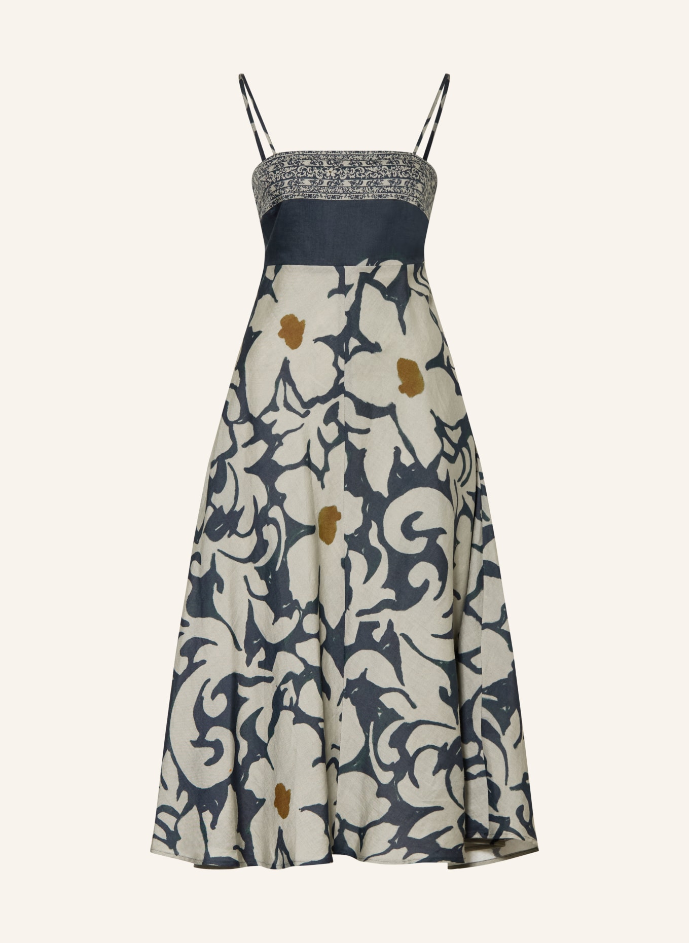 LUISA CERANO Sukienka: GRANATOWY / CIEMNOPOMARAŃCZOWY / JASNOZIELONY