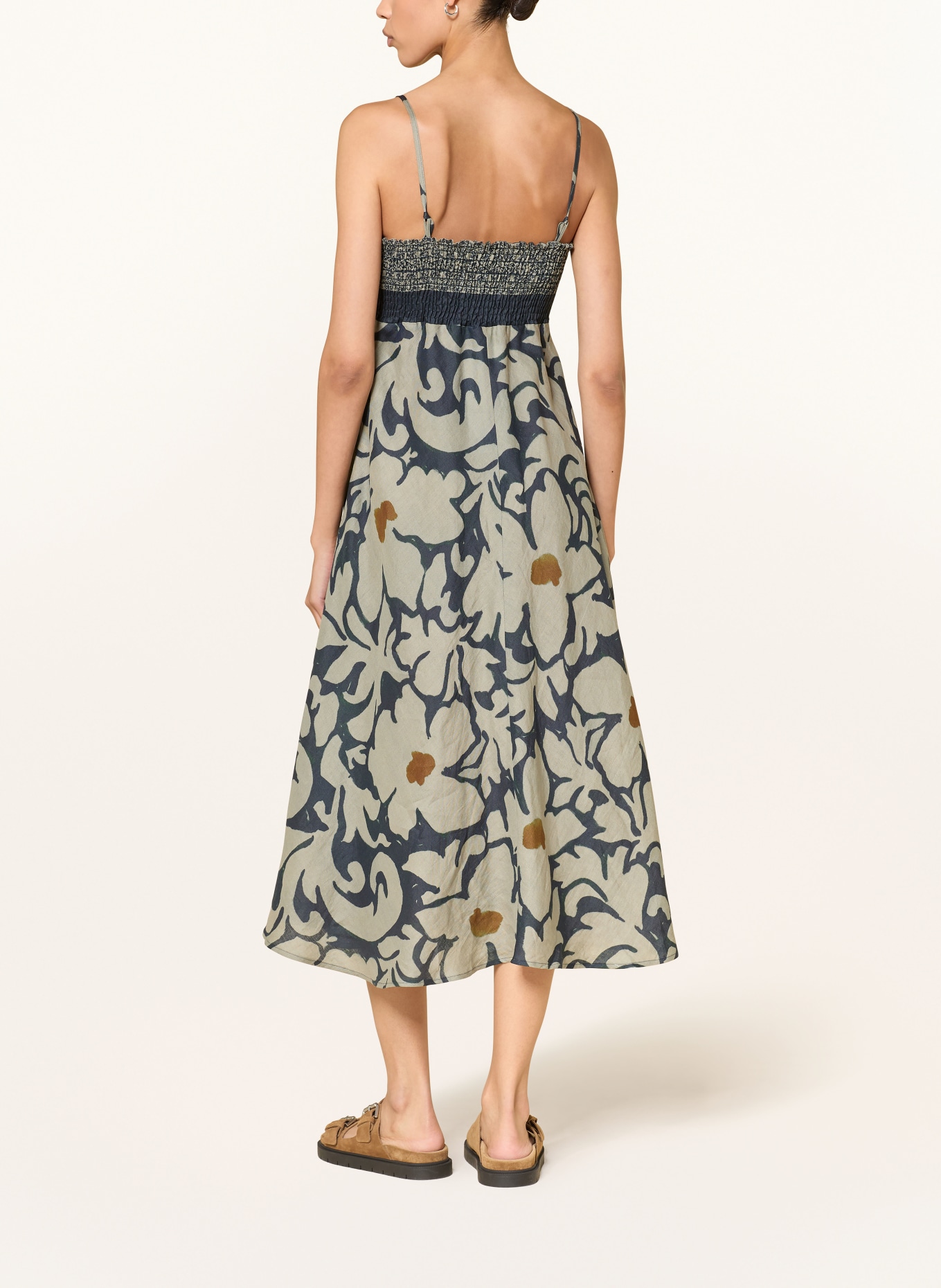 LUISA CERANO Sukienka: GRANATOWY / CIEMNOPOMARAŃCZOWY / JASNOZIELONY