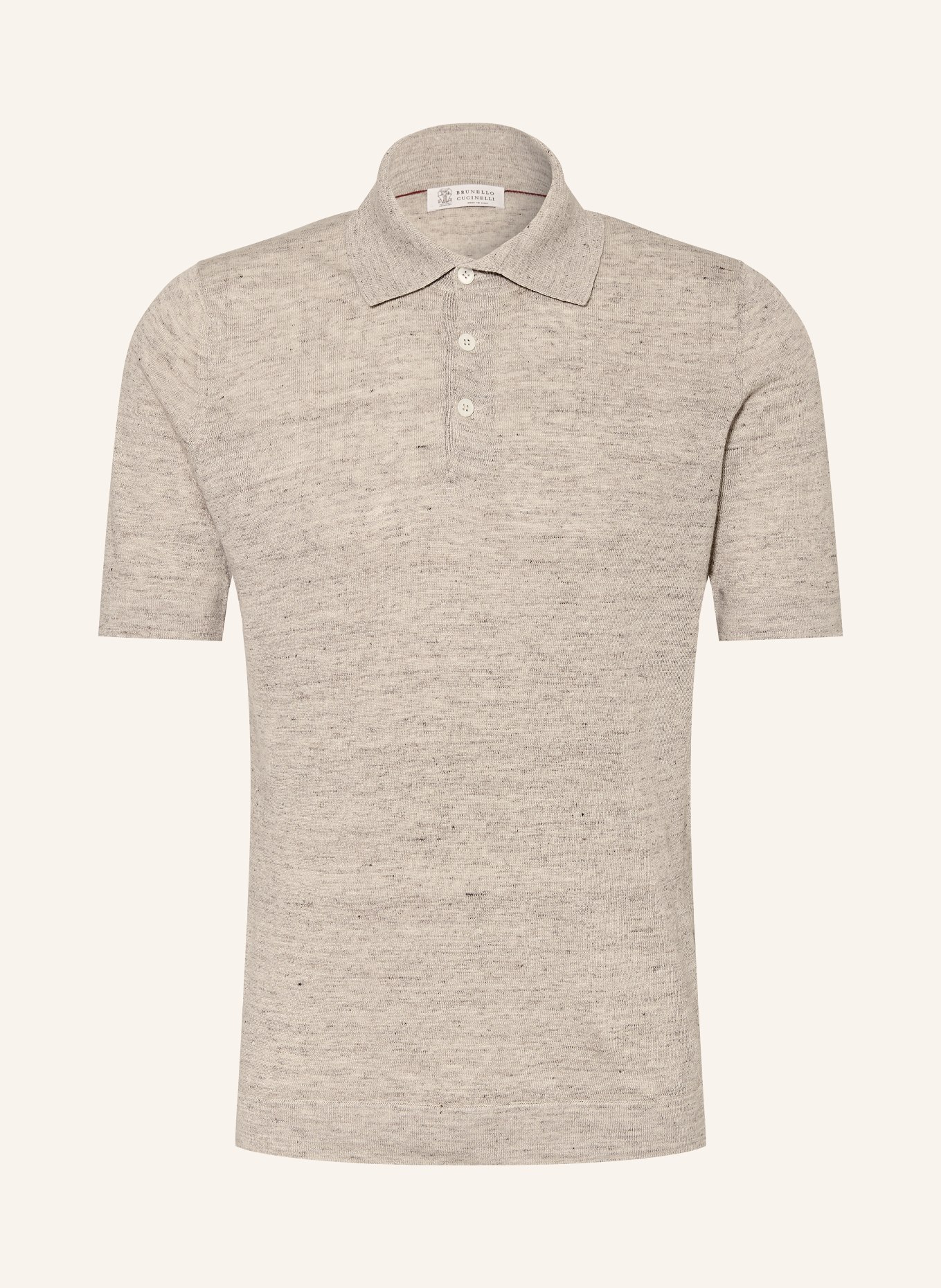 BRUNELLO CUCINELLI Strick-Poloshirt Regular Fit: GRAU