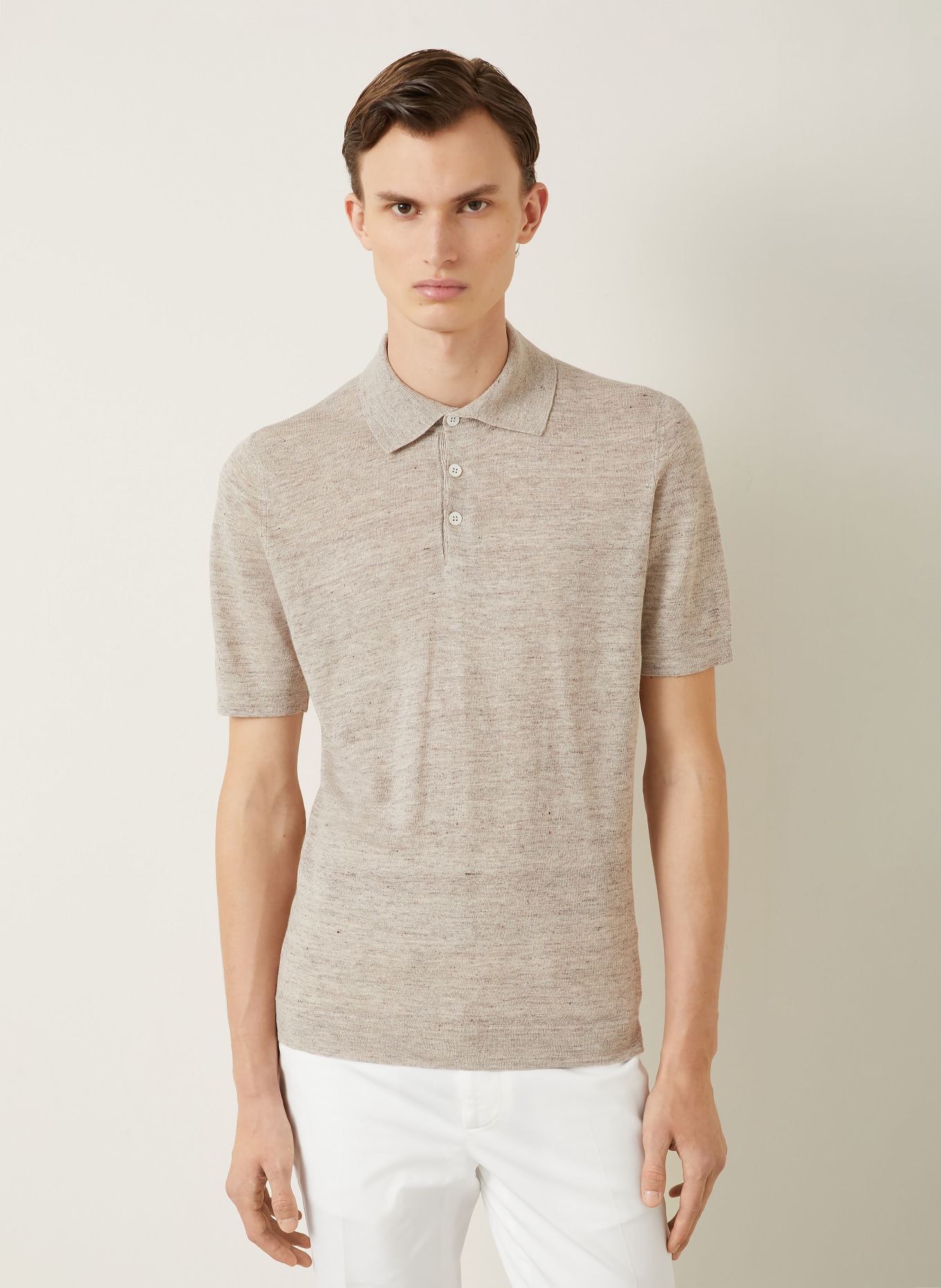 BRUNELLO CUCINELLI Strick-Poloshirt Regular Fit: GRAU