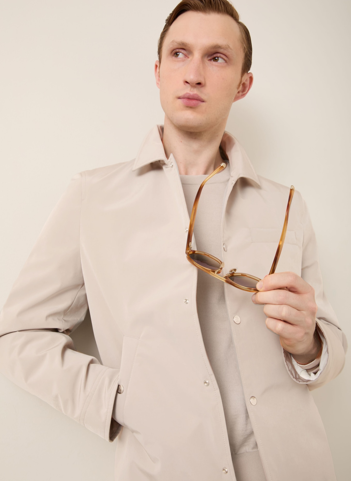 BRUNELLO CUCINELLI Overjacket: HELLBRAUN