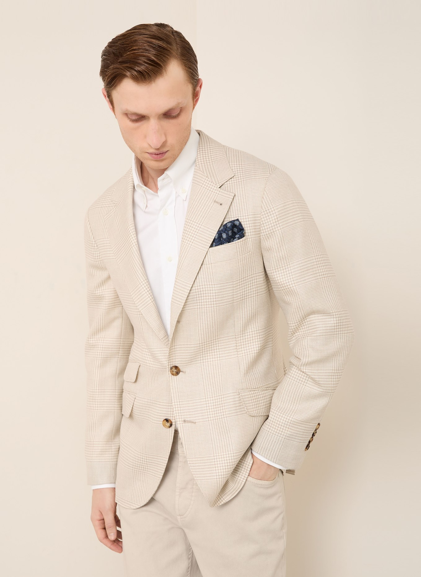 BRUNELLO CUCINELLI Sakko Slim Fit: CREME